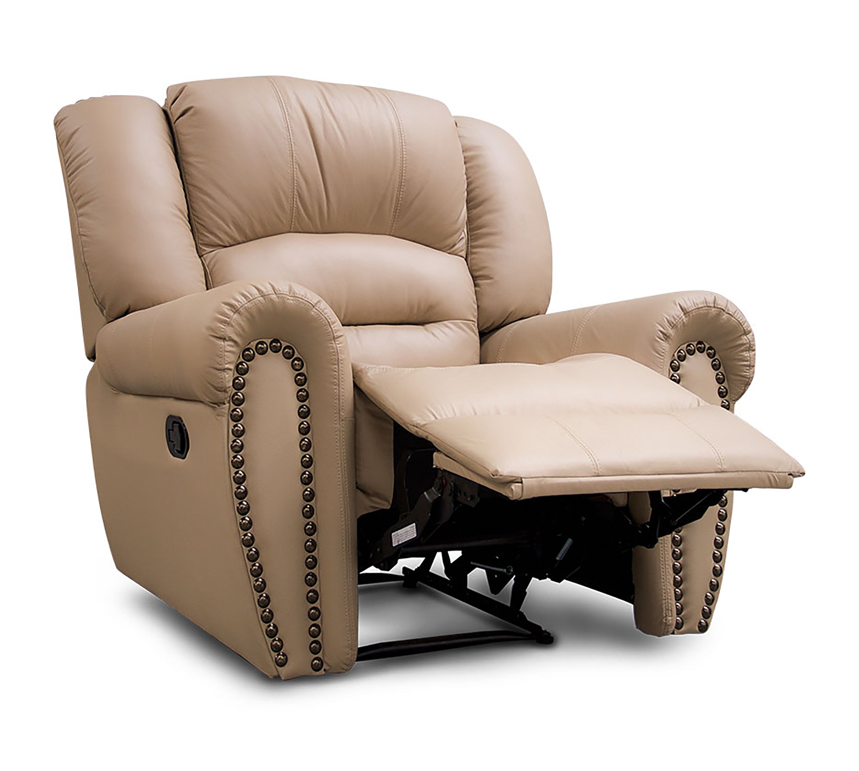 Sillón Individual Reclinable de Piel Genuina Mod. Magnus 3 posiciones, acción mecánica.