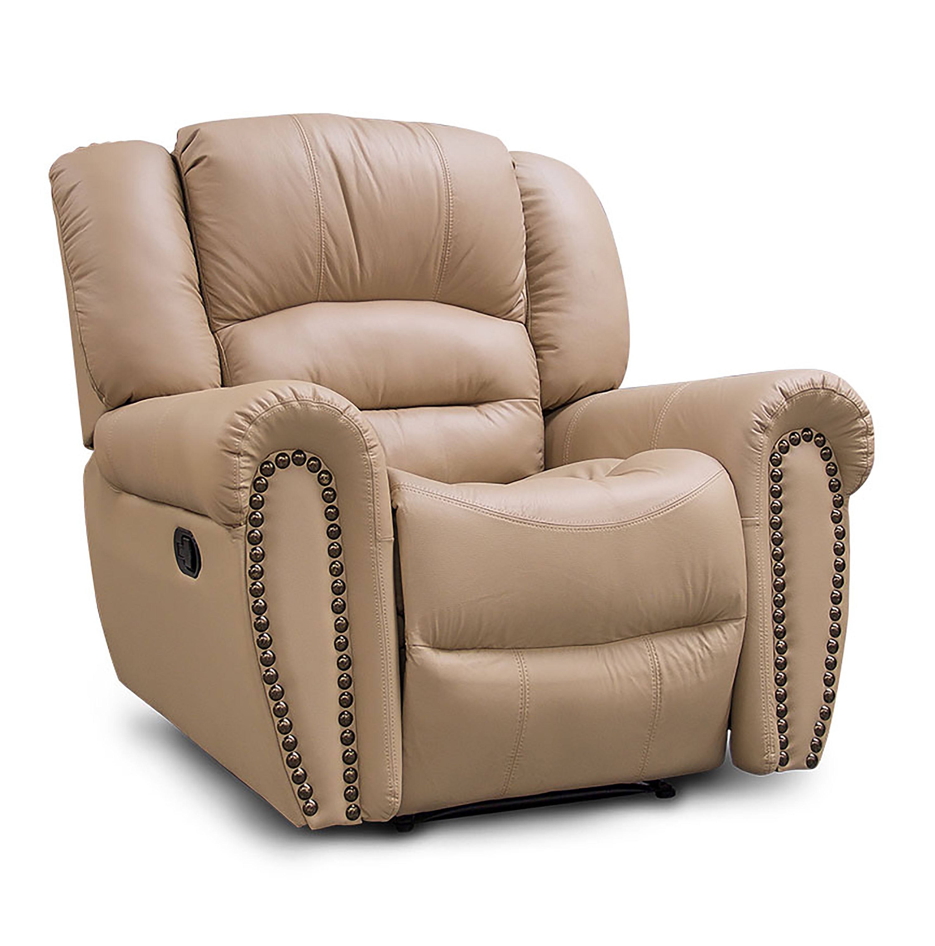Sillón Individual Reclinable de Piel Genuina Mod. Magnus 3 posiciones, acción mecánica.