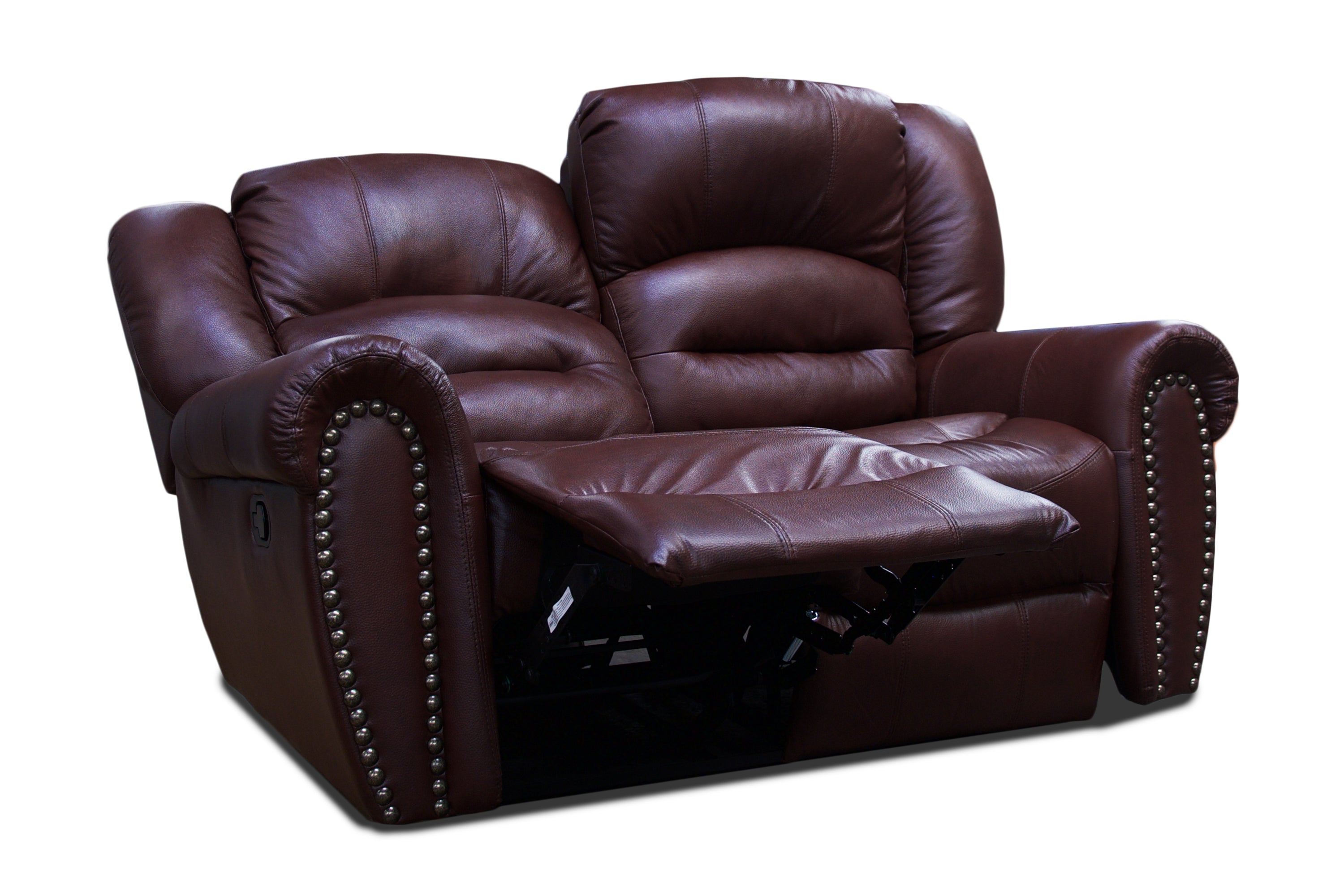 Love Seat de Piel Genuina con Reclinables, Mod. Magnus 2 plazas.