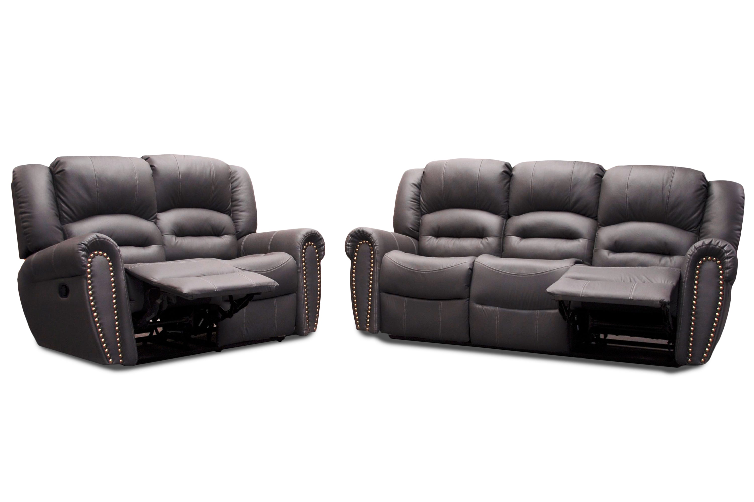 Sala de Piel Genuina con Reclinables Sofa y Love seat, Mod. Magnus 5 plazas.