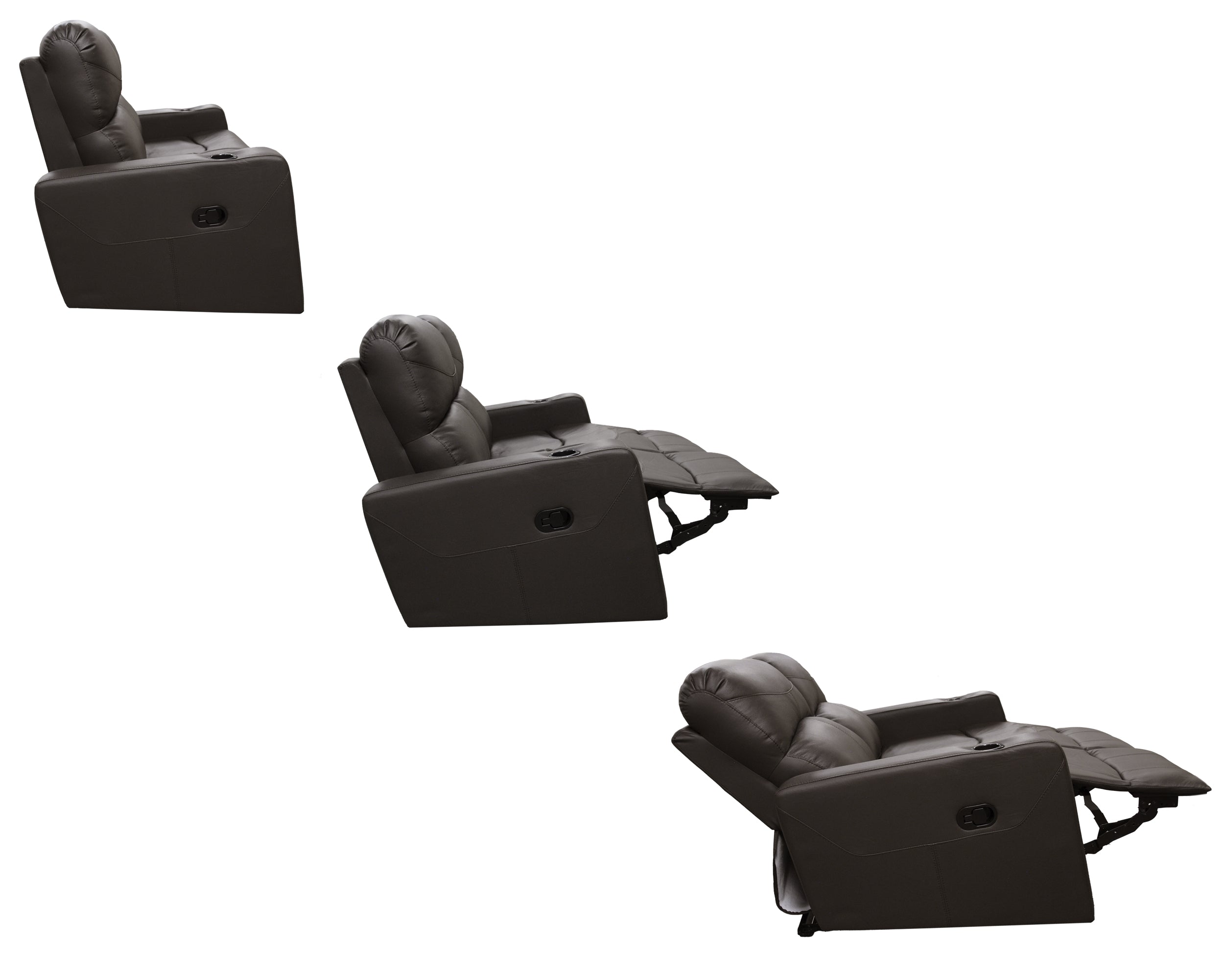 Love Seat de Piel Genuina con Reclinables, Mod. Maxxy 2 plazas.