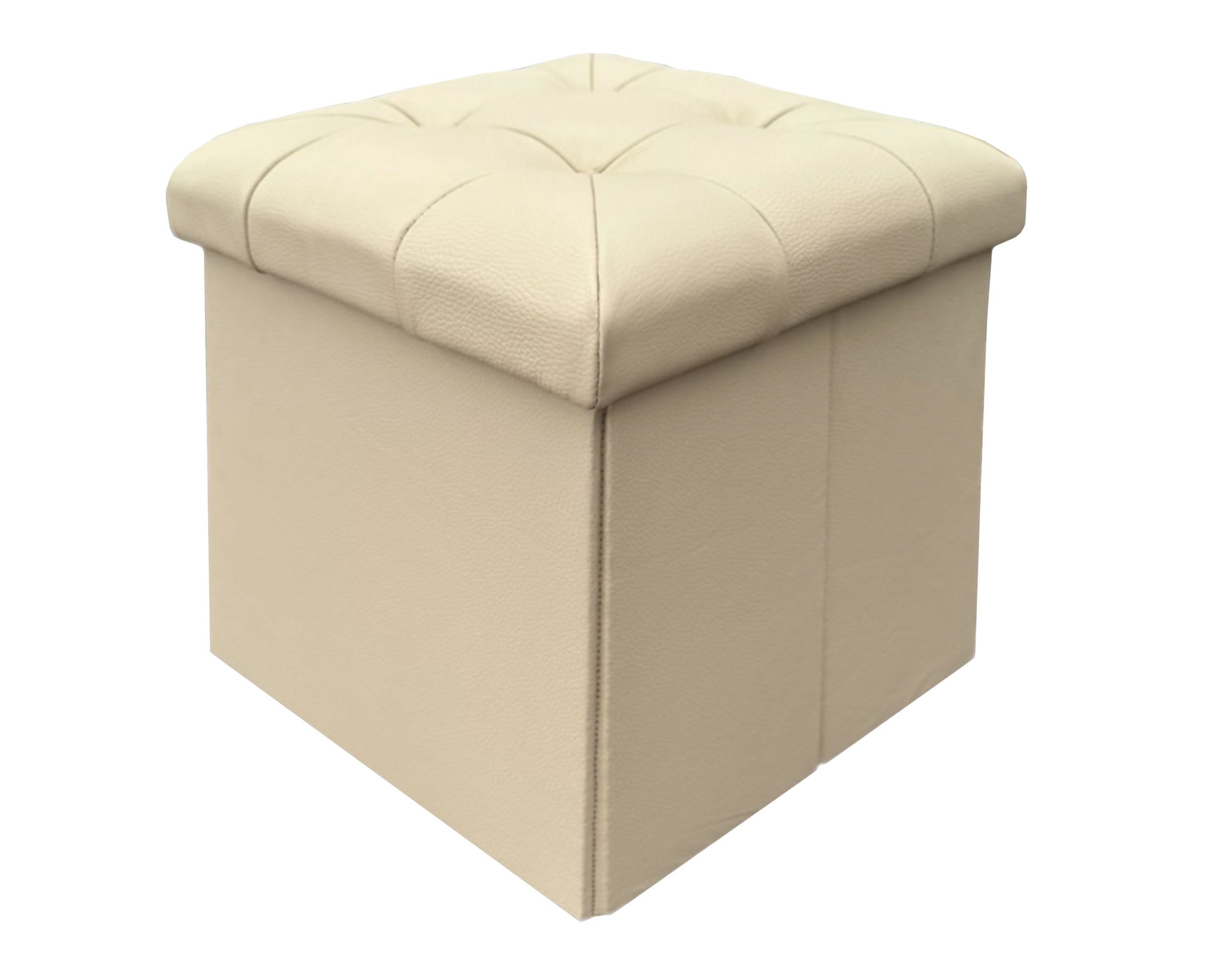 Taburete Plegable, ottoman, banco de piel genuina con almacenamiento 40 x 40cm