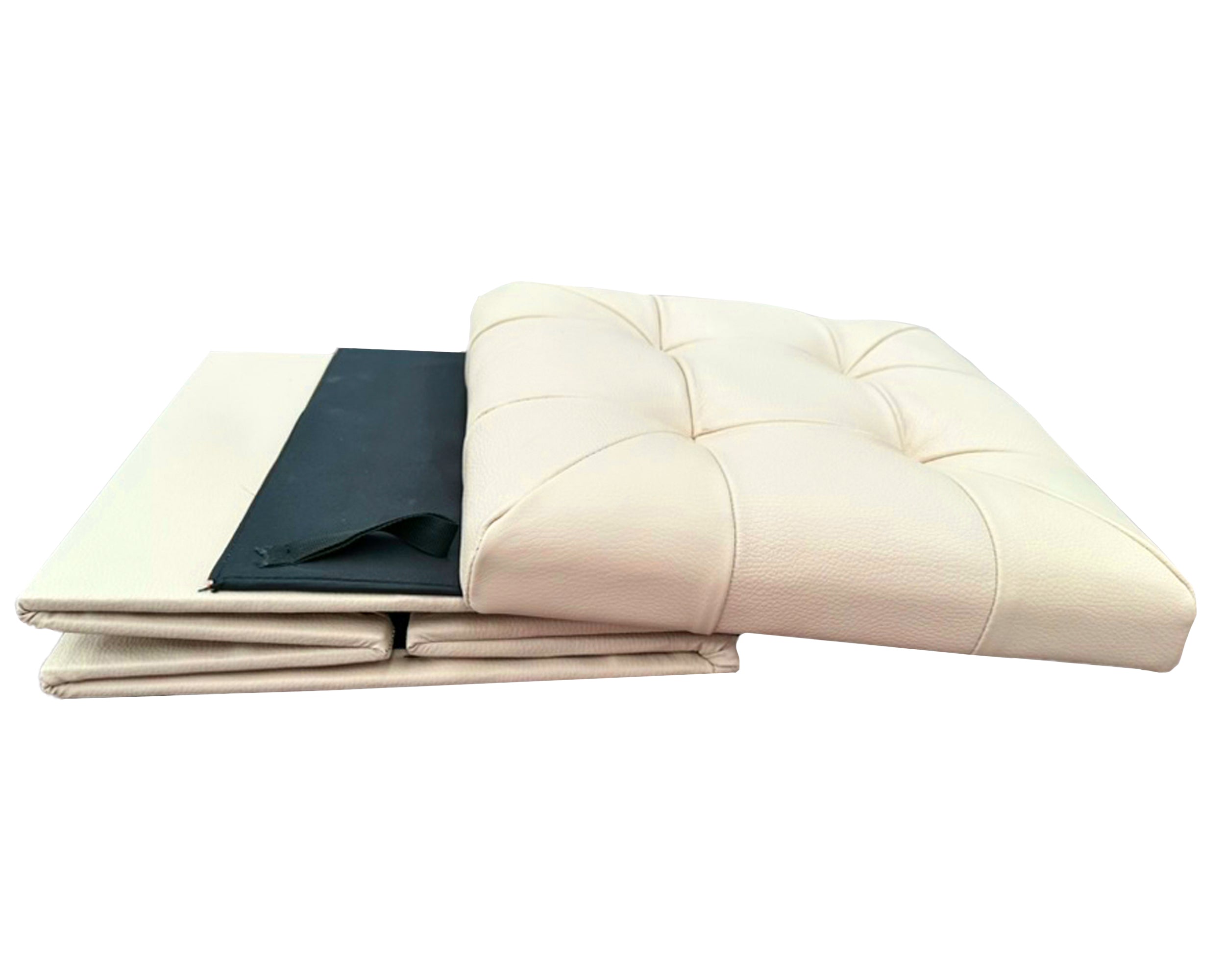 Taburete Plegable, ottoman, banco de piel genuina con almacenamiento 40 x 40cm