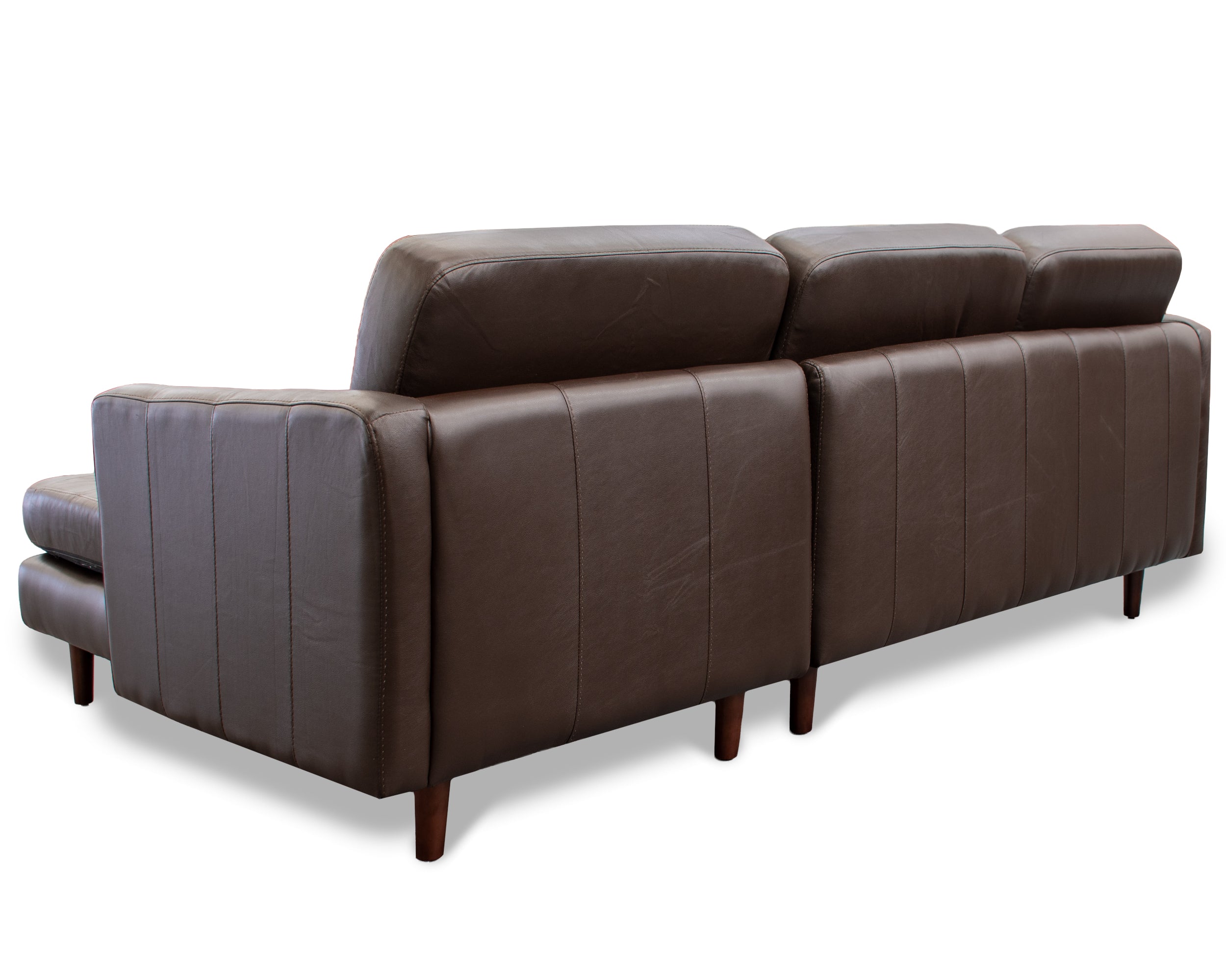 Sala esquinera de Piel Genuina Derecha e Izquierda piezas únicas, Mod. Noruega color Chocolate