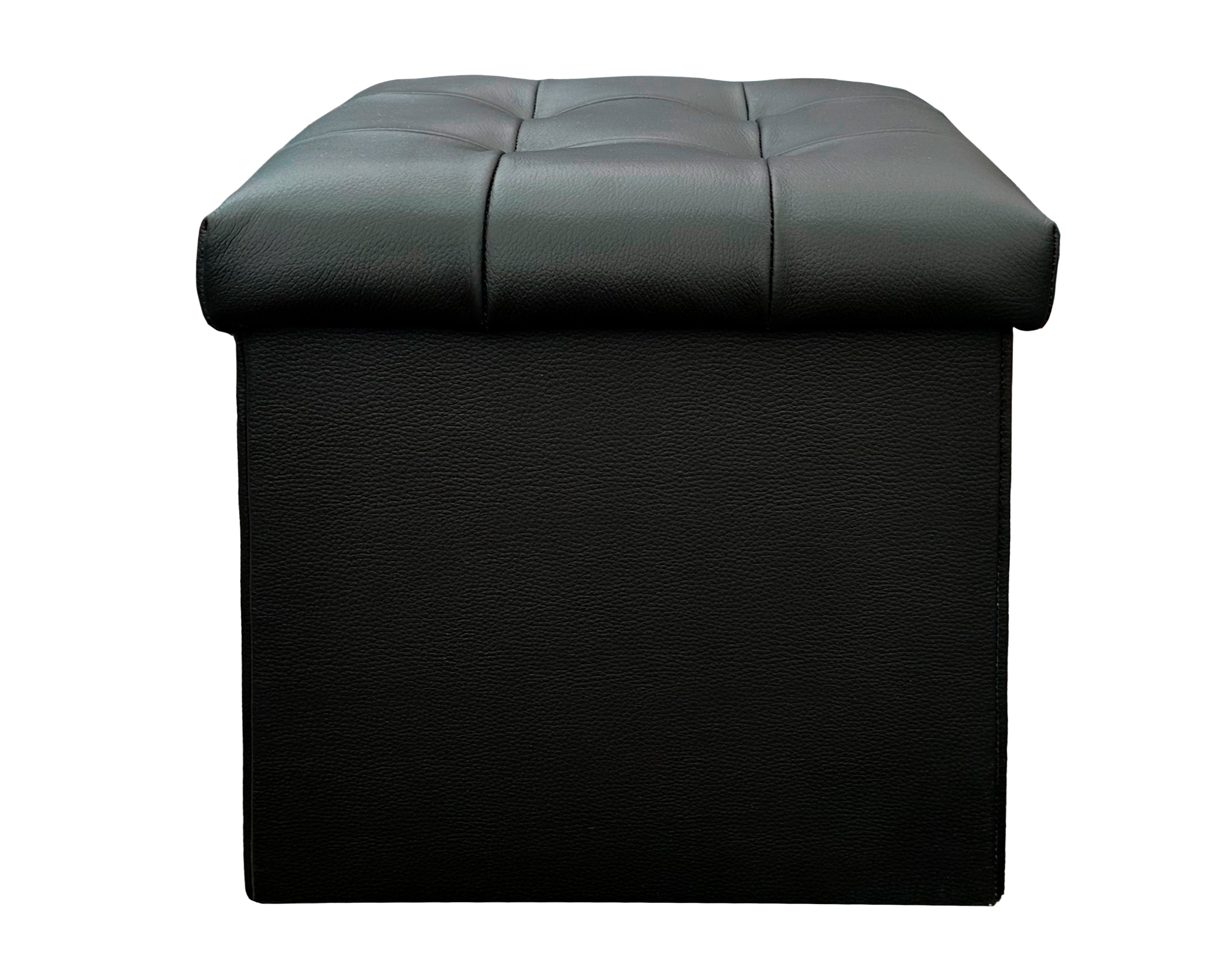 Taburete Plegable, ottoman, banco de piel genuina con almacenamiento 40 x 40cm