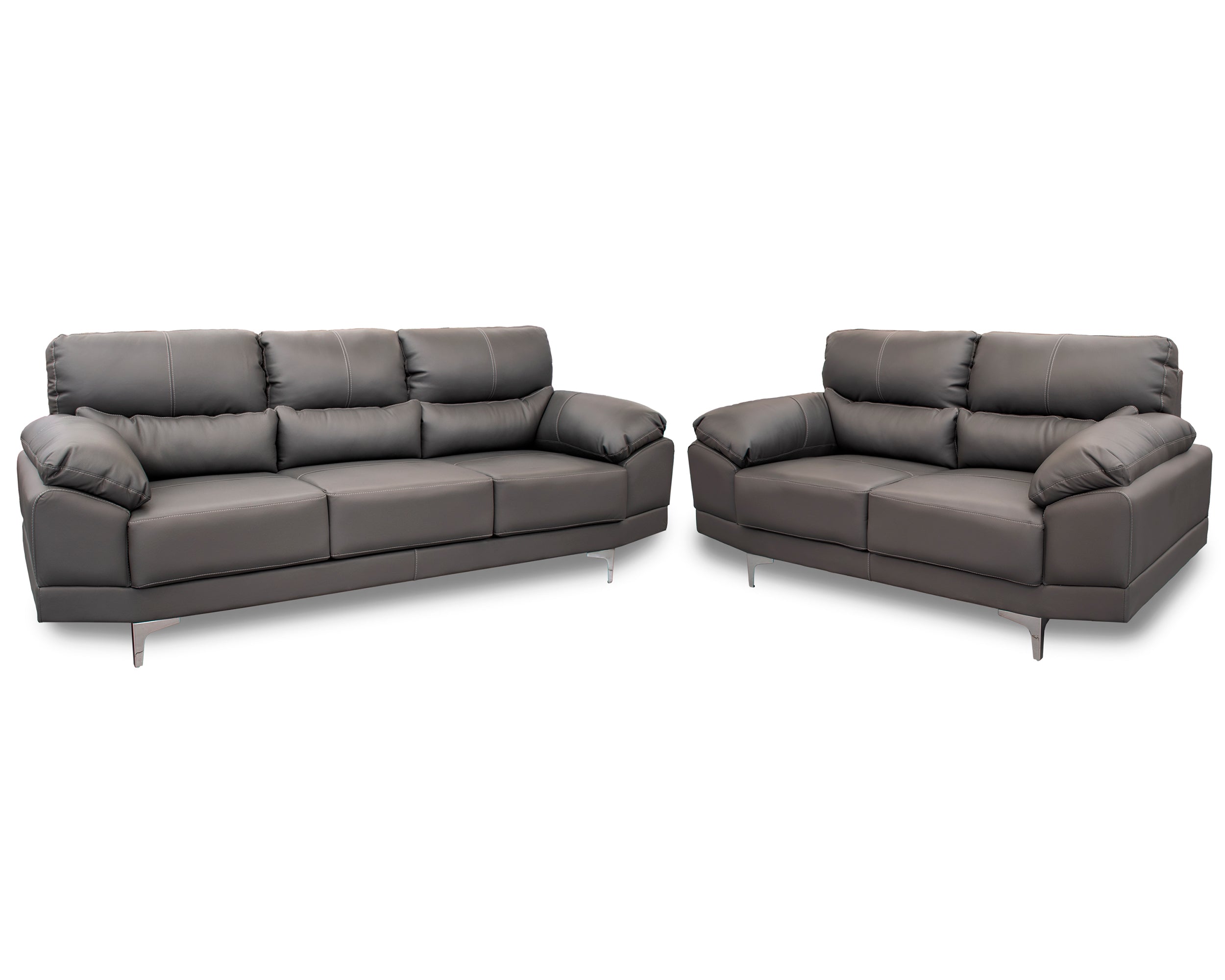 Sala de Piel Genuina Sofá y Love Seat, Mod. Lisboa, dos piezas, 5 plazas