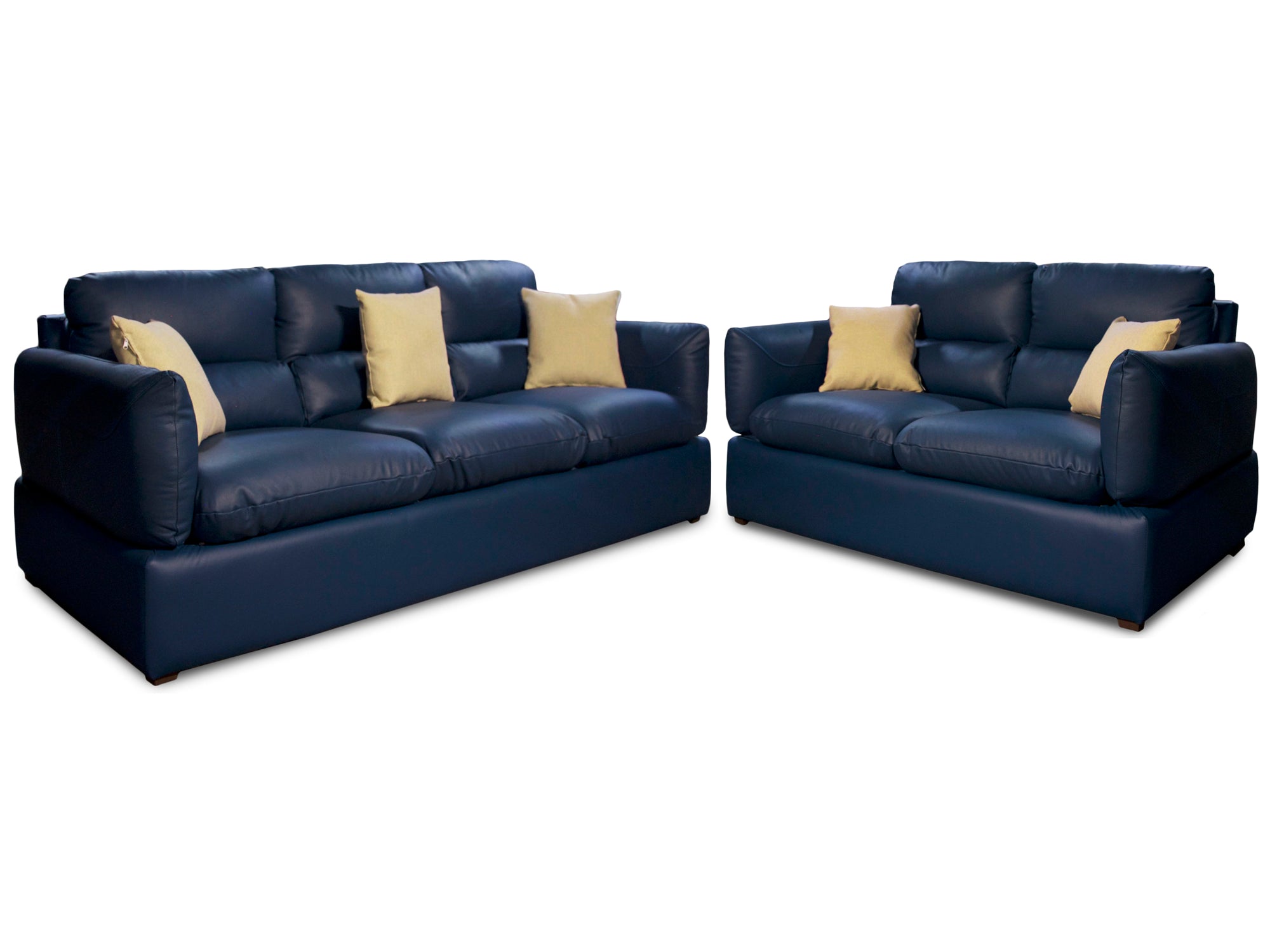 Sala de Piel Genuina Sofá y Love Seat, Mod. Padua, dos piezas, 5 plazas