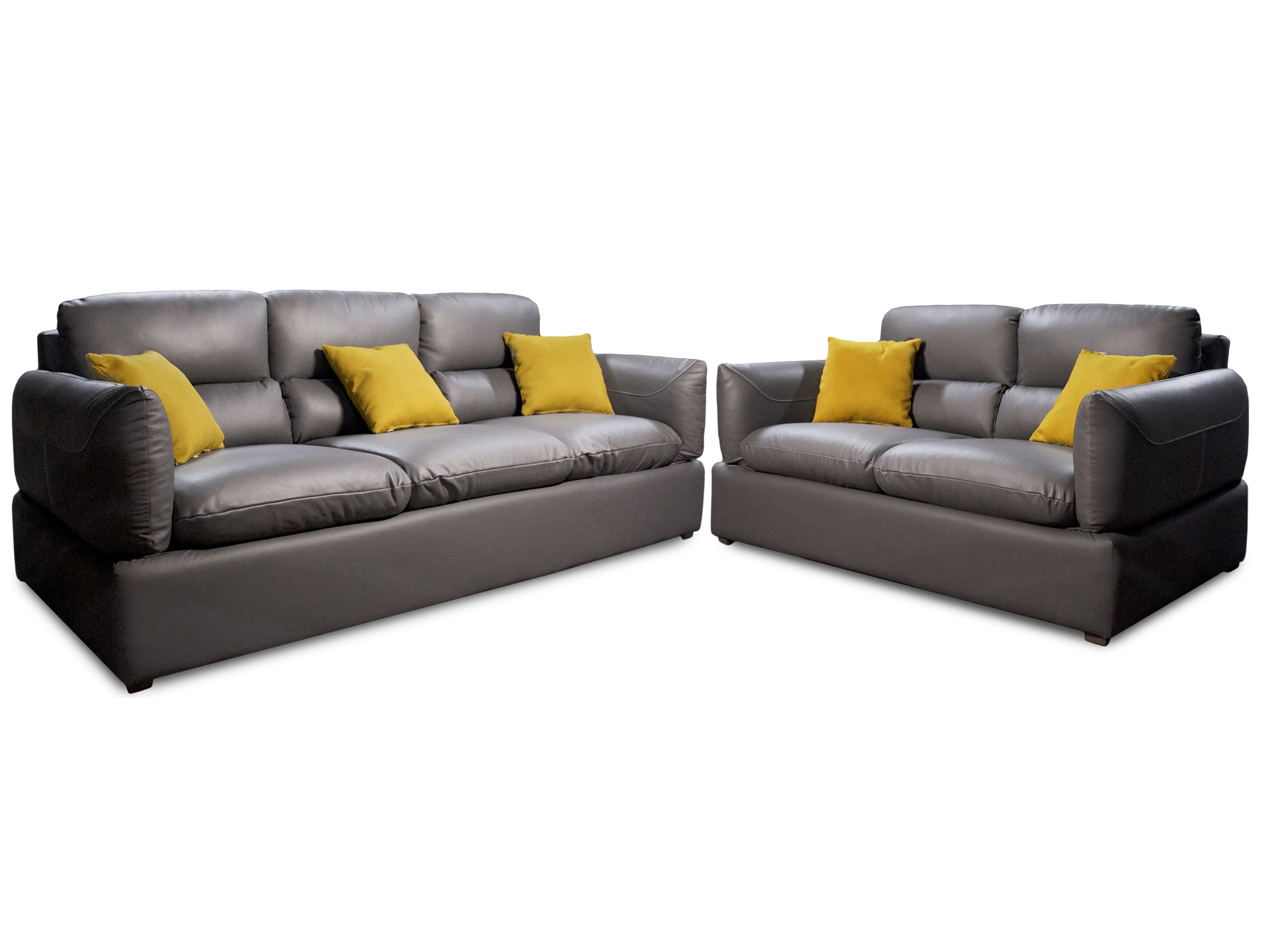 Sala de Piel Genuina Sofá y Love Seat, Mod. Padua, dos piezas, 5 plazas