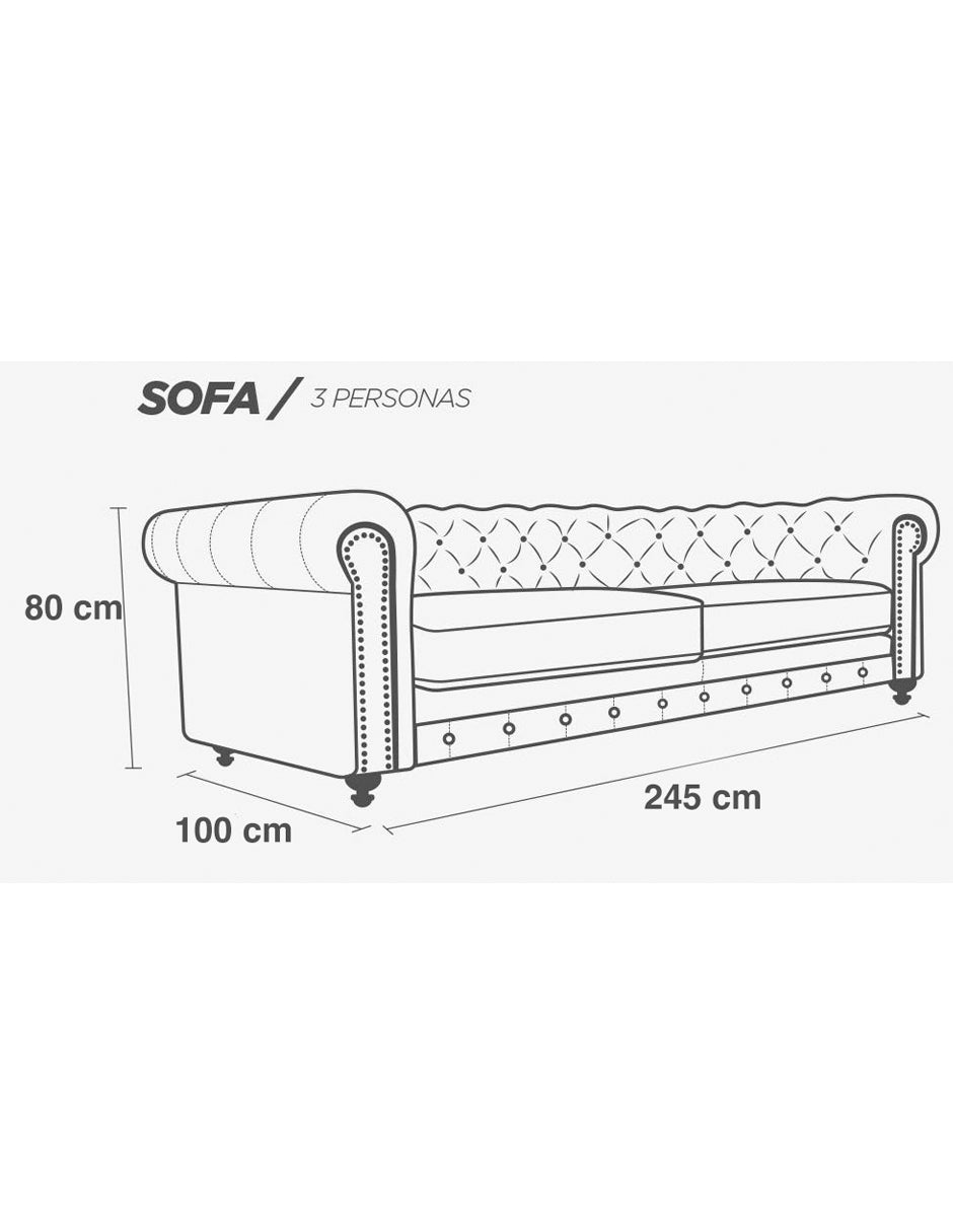 Sala de Piel Genuina 100% Sofá y Love Seat, Mod. Chesterfield, dos piezas, 5 plazas.