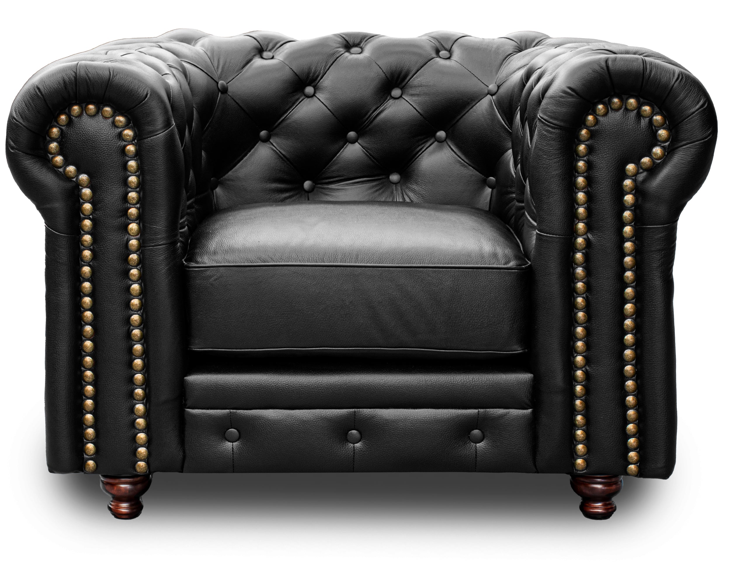 Sillón Individual de Piel Genuina Mod. Chesterfield 1 Plaza