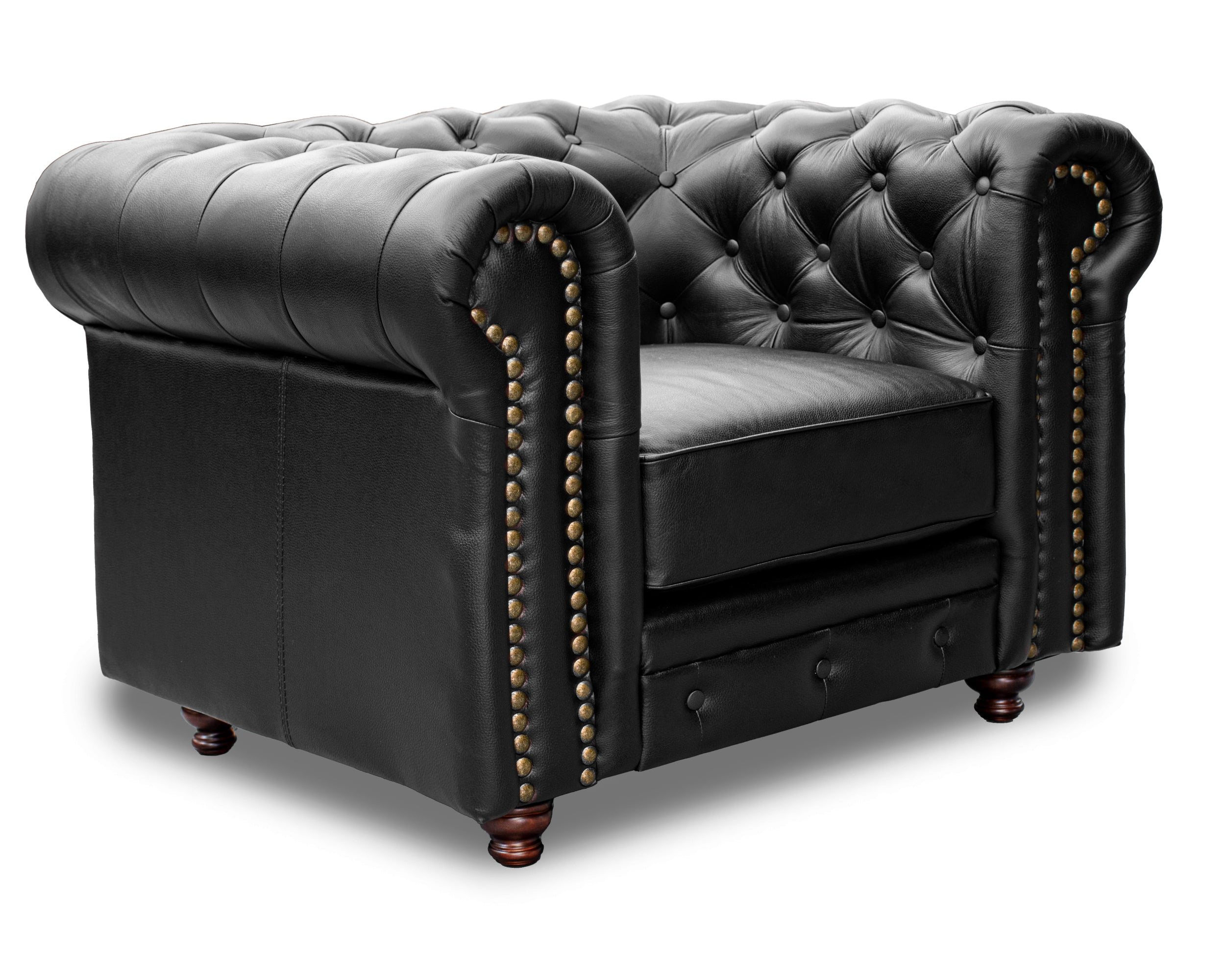 Sillón Individual de Piel Genuina Mod. Chesterfield 1 Plaza
