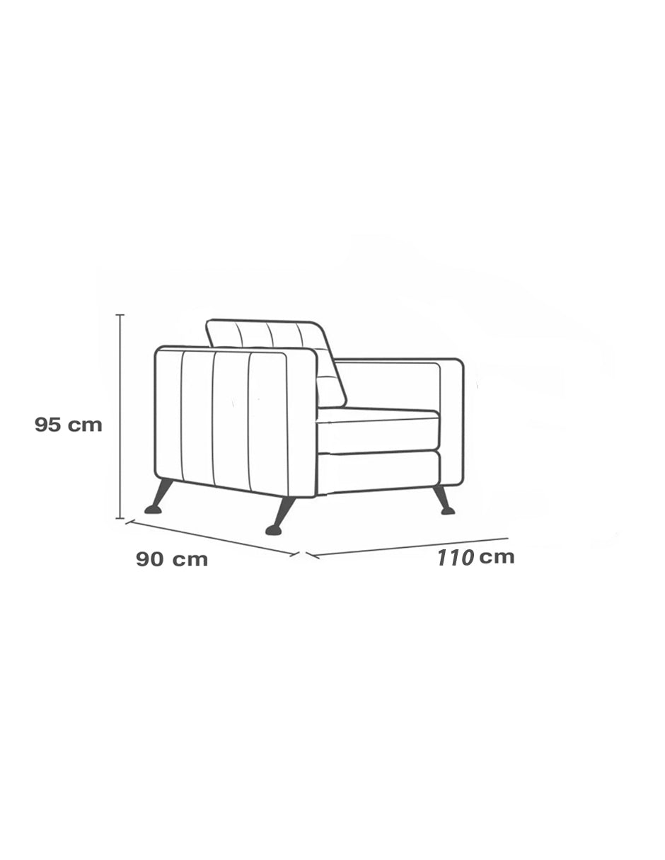 Sillon de Individual de Piel Genuina 100%, Mod. Noruega