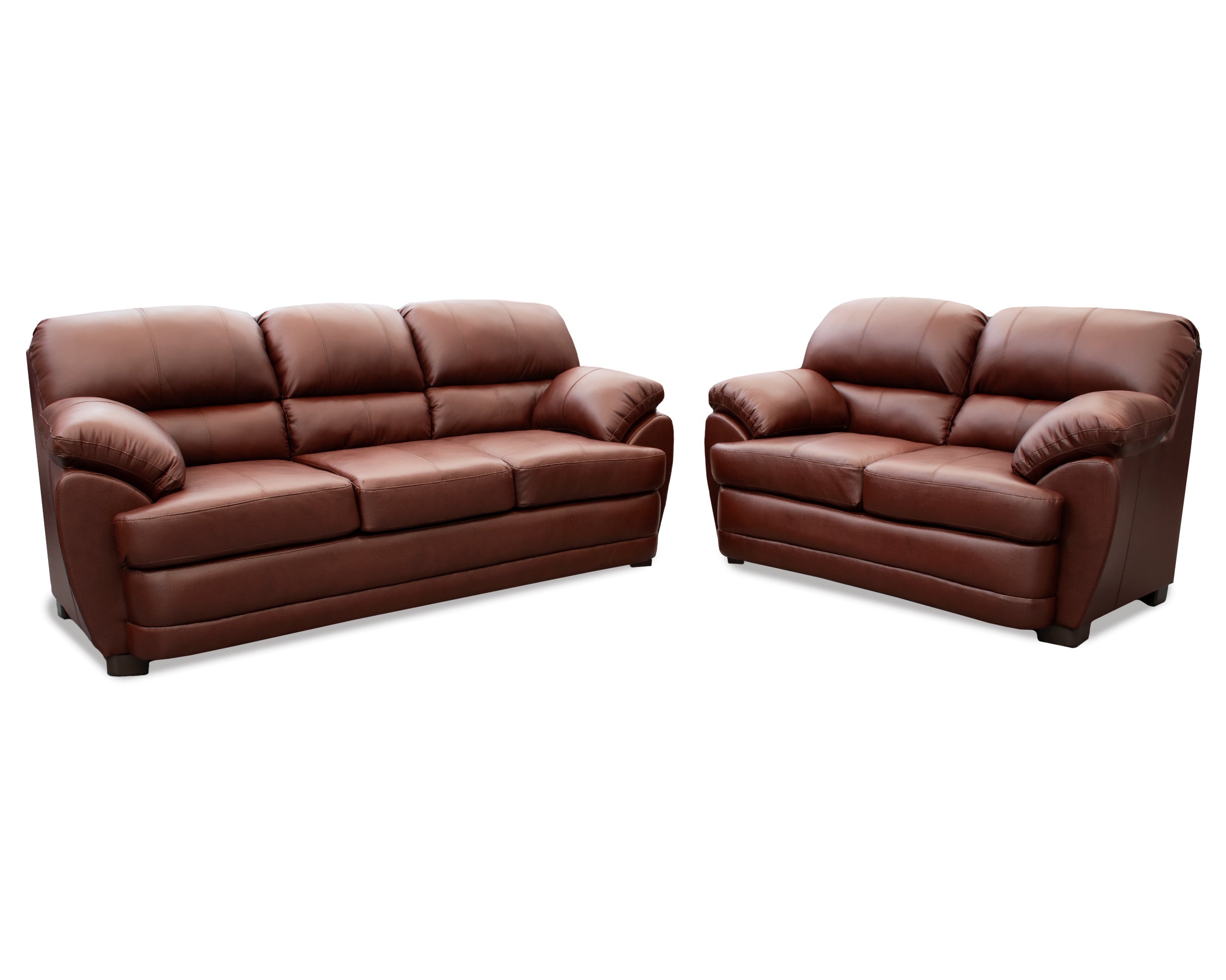 Sala de Piel Genuina Sofá y Love Seat, Mod. Florencia, dos piezas, 5 plazas