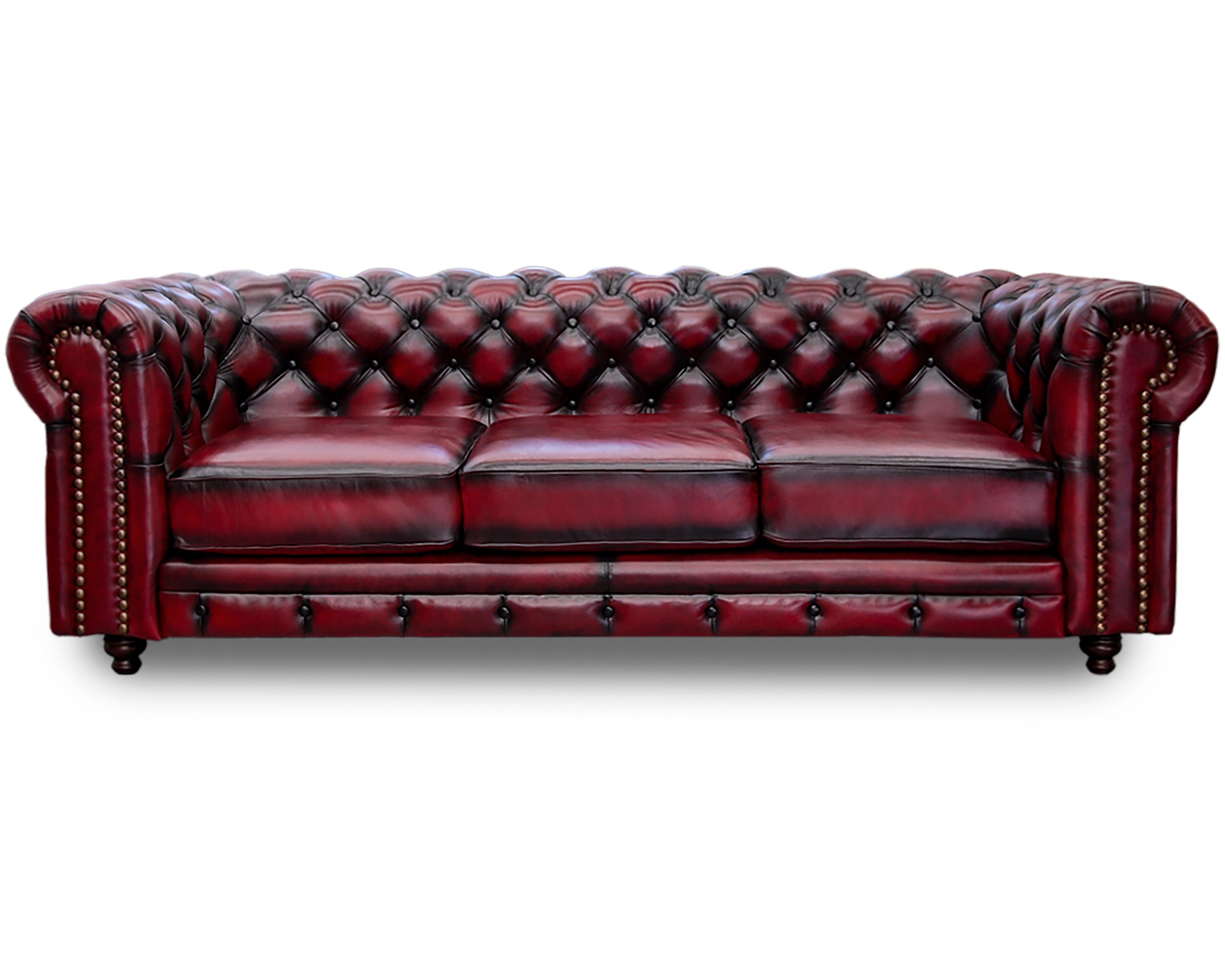 Sofá de de Piel Genuina 100%, Mod. Chesterfield Deslavado
