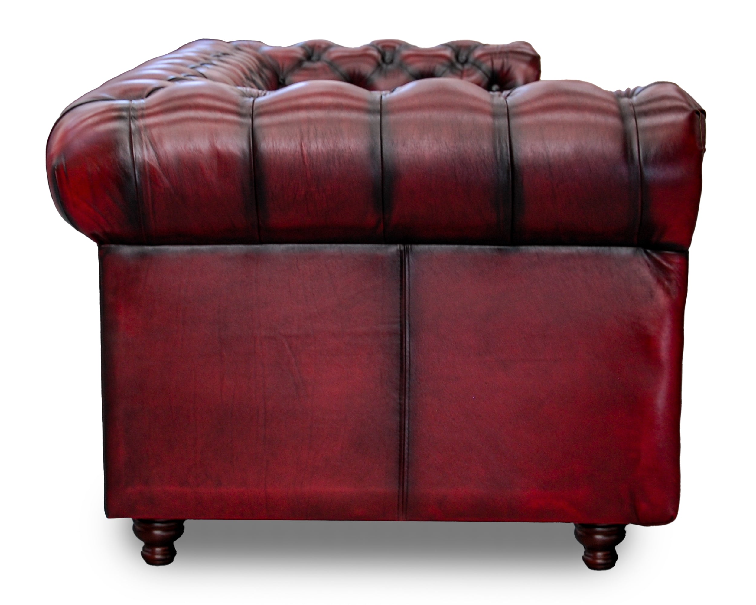 Sofá de de Piel Genuina 100%, Mod. Chesterfield Deslavado