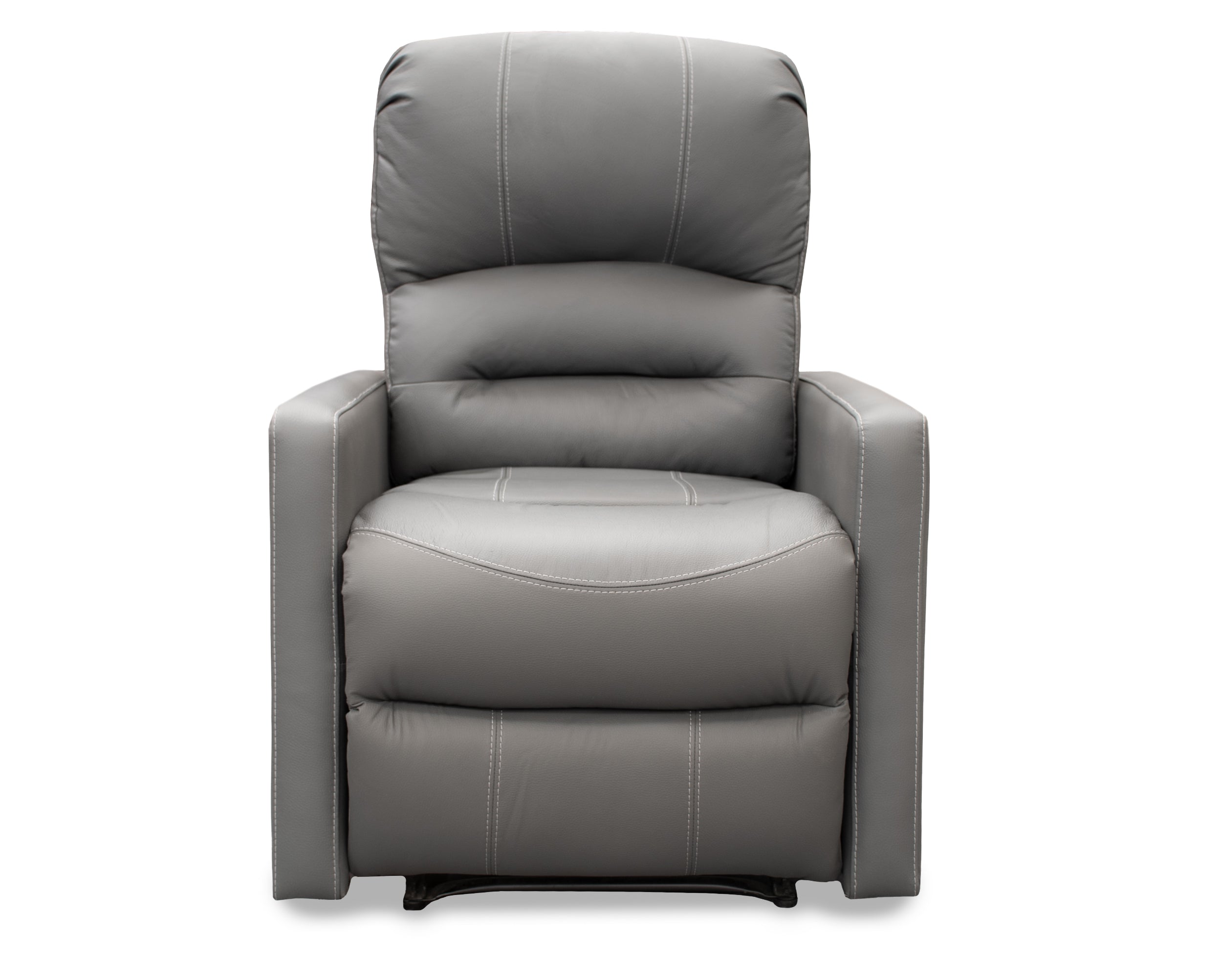 Sillón Individual Reclinable de Piel Genuina Mod. Charly 3 posiciones, acción mecánica.