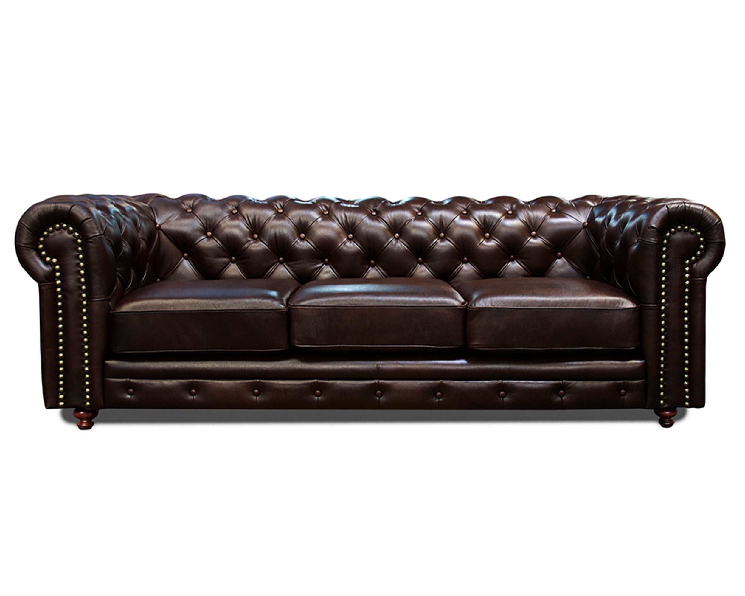 Sala de Piel Genuina 100% Sofá y Love Seat, Mod. Chesterfield, dos piezas, 5 plazas.