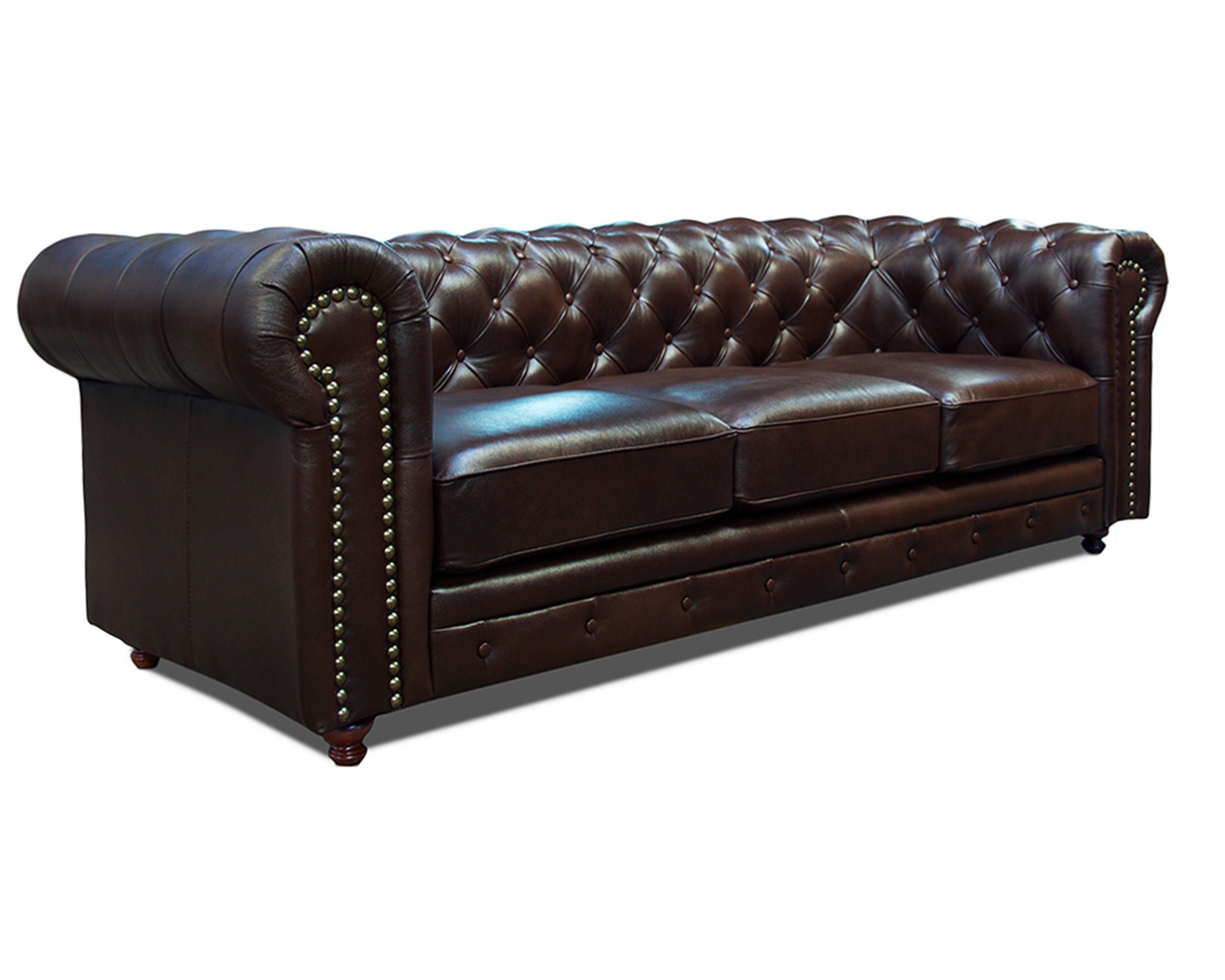 Sala de Piel Genuina 100% Sofá y Love Seat, Mod. Chesterfield, dos piezas, 5 plazas.