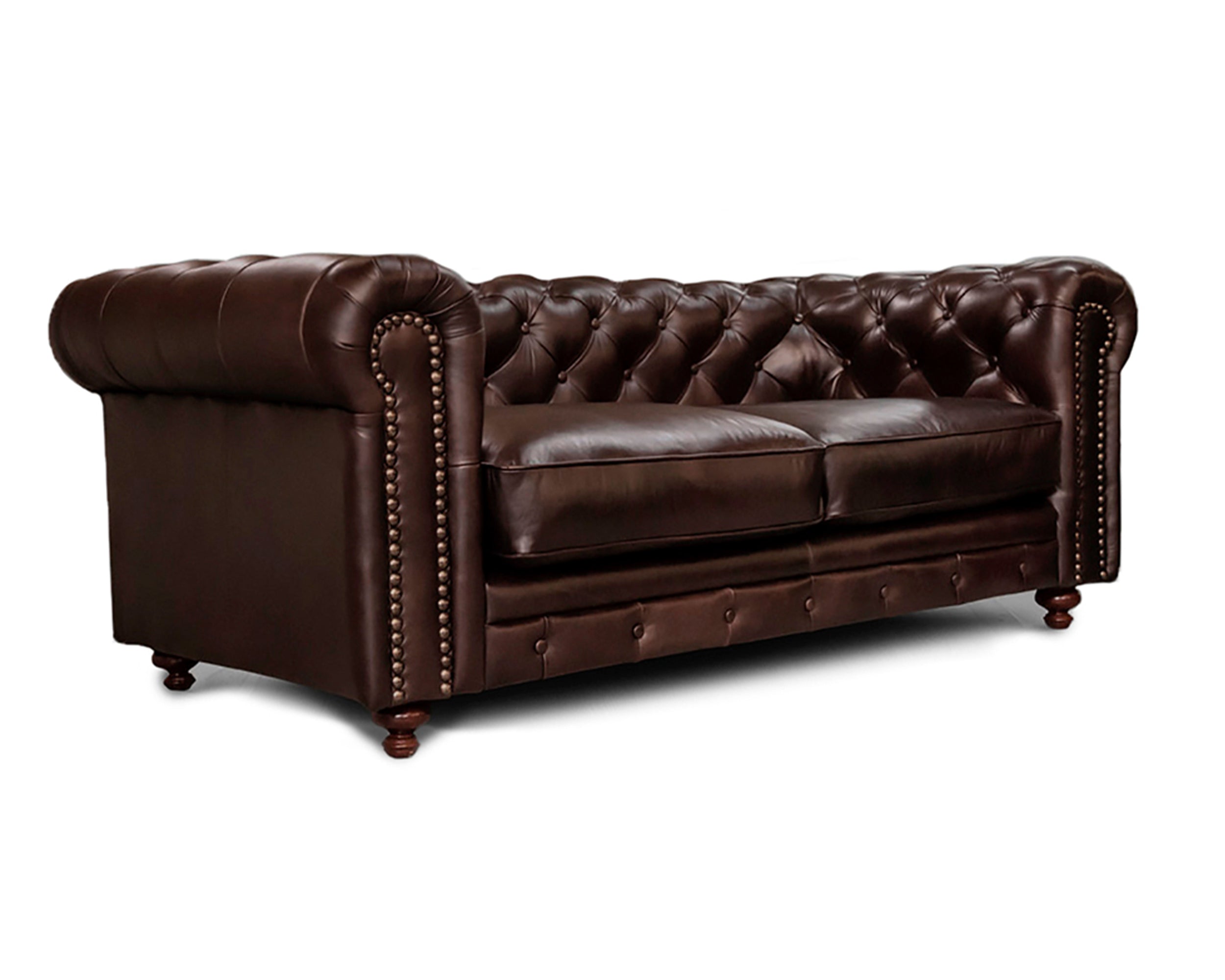 Sala de Piel Genuina 100% Sofá y Love Seat, Mod. Chesterfield, dos piezas, 5 plazas.