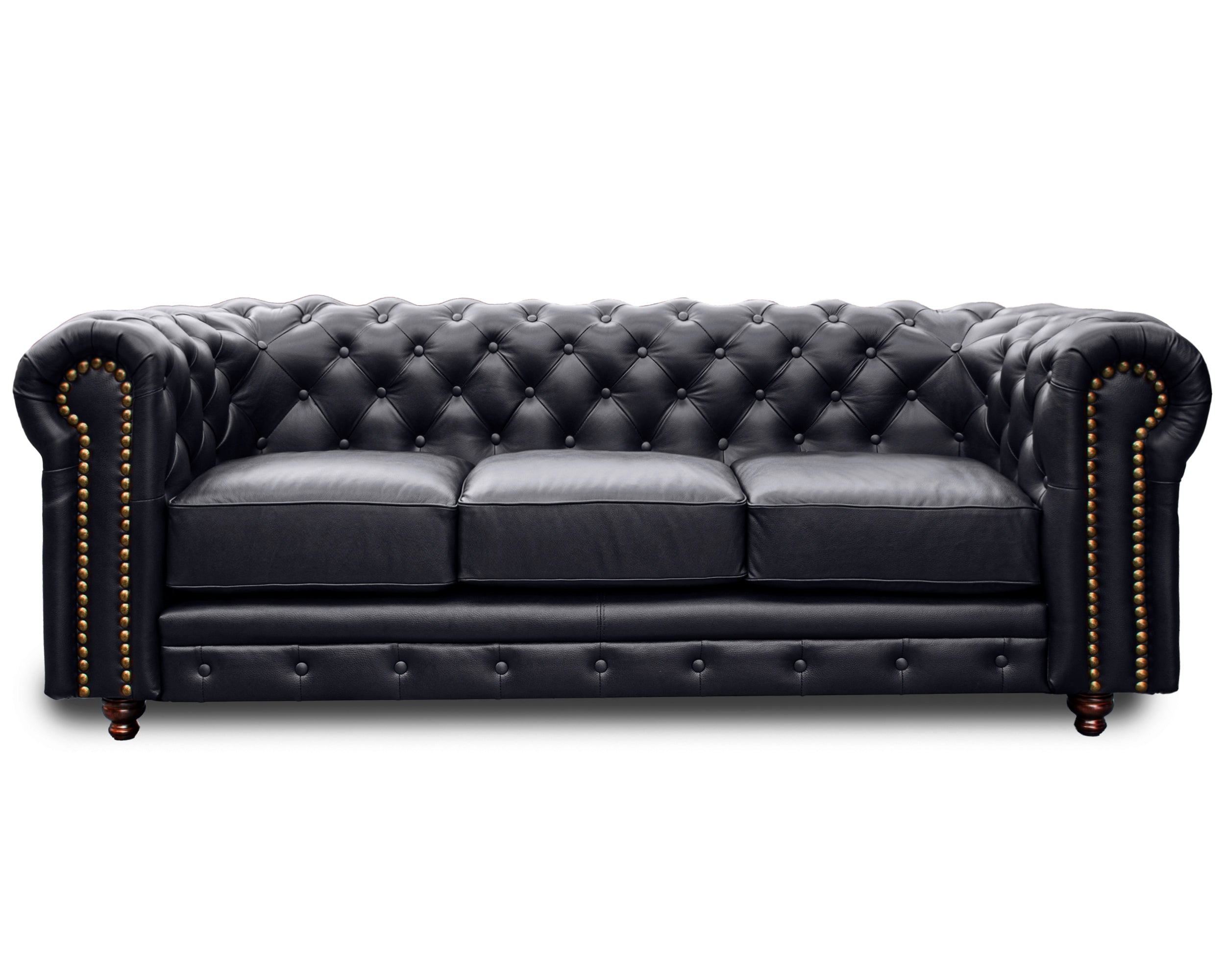 Sala de Piel Genuina Sofá y Love Seat, Mod. Chesterfield, dos piezas, 5 plazas.