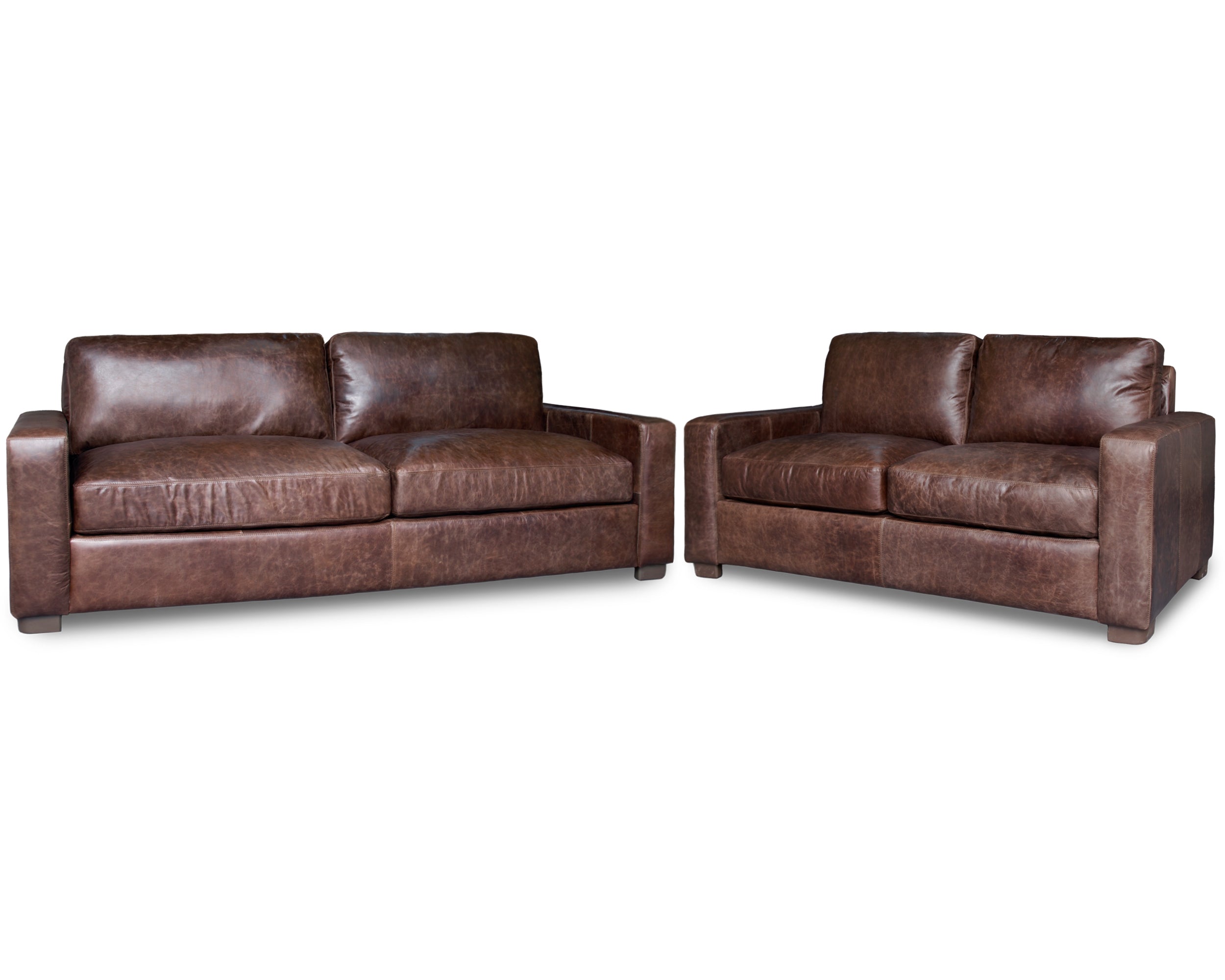 Sala de Piel Genuina 100%, Sofá y Love Seat, Mod. Maxwell, dos piezas, 5 plazas.
