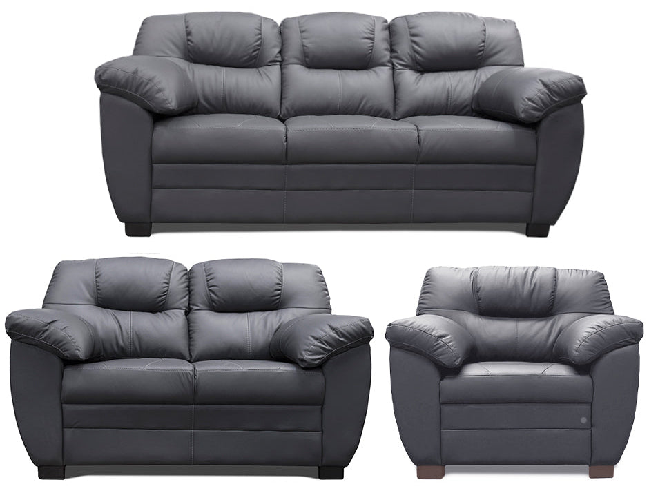 Sala de Piel Genuina Sofá, Love Seat y Sillón, Mod. Toscana, 3 piezas, 6 plazas.