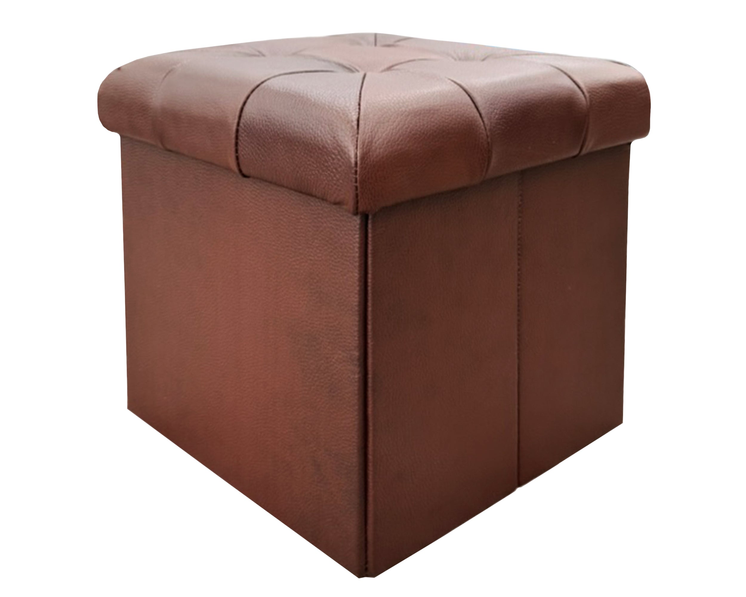 Taburete Plegable, ottoman, banco de piel genuina con almacenamiento 40 x 40cm