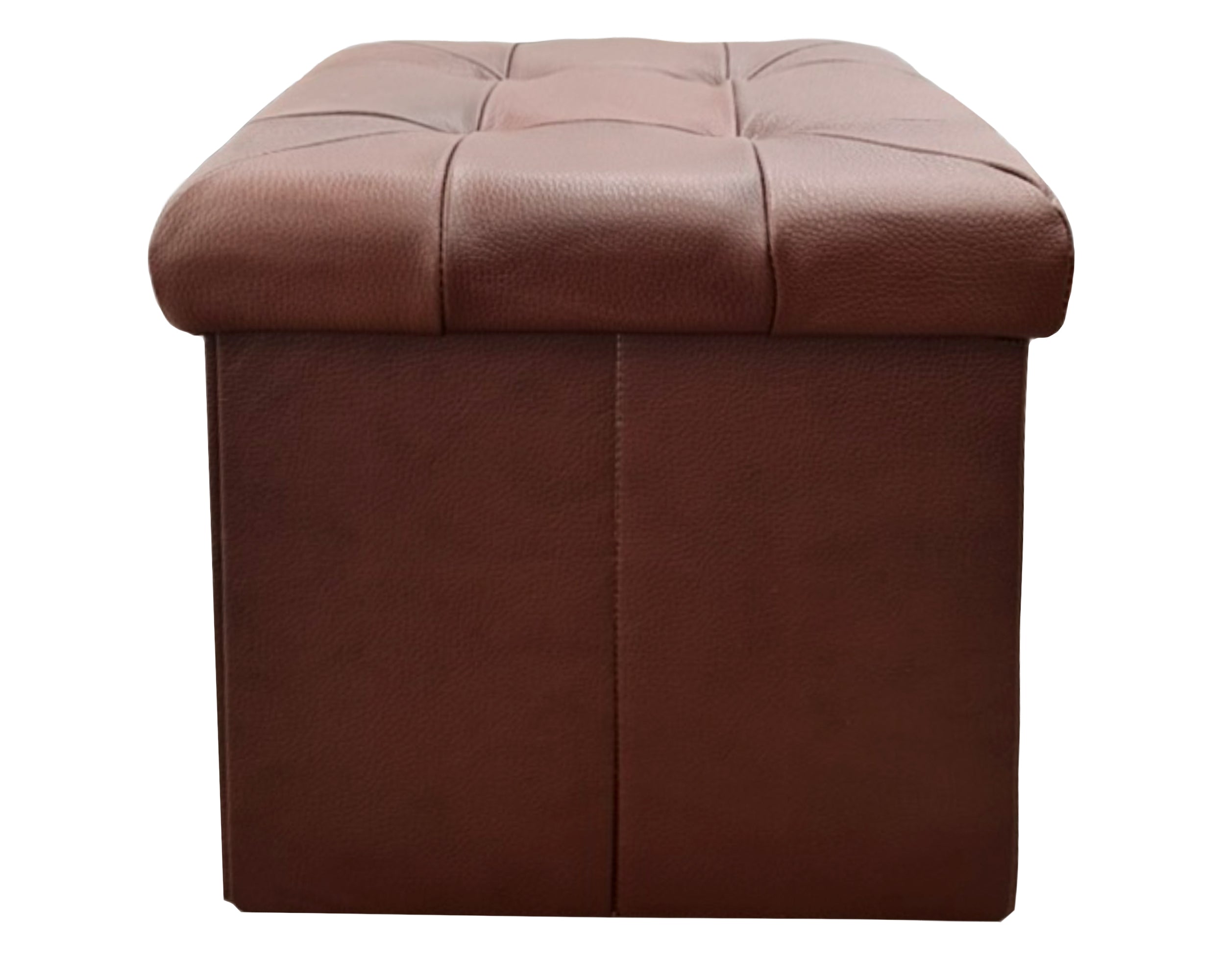 Taburete Plegable, ottoman, banco de piel genuina con almacenamiento 40 x 40cm