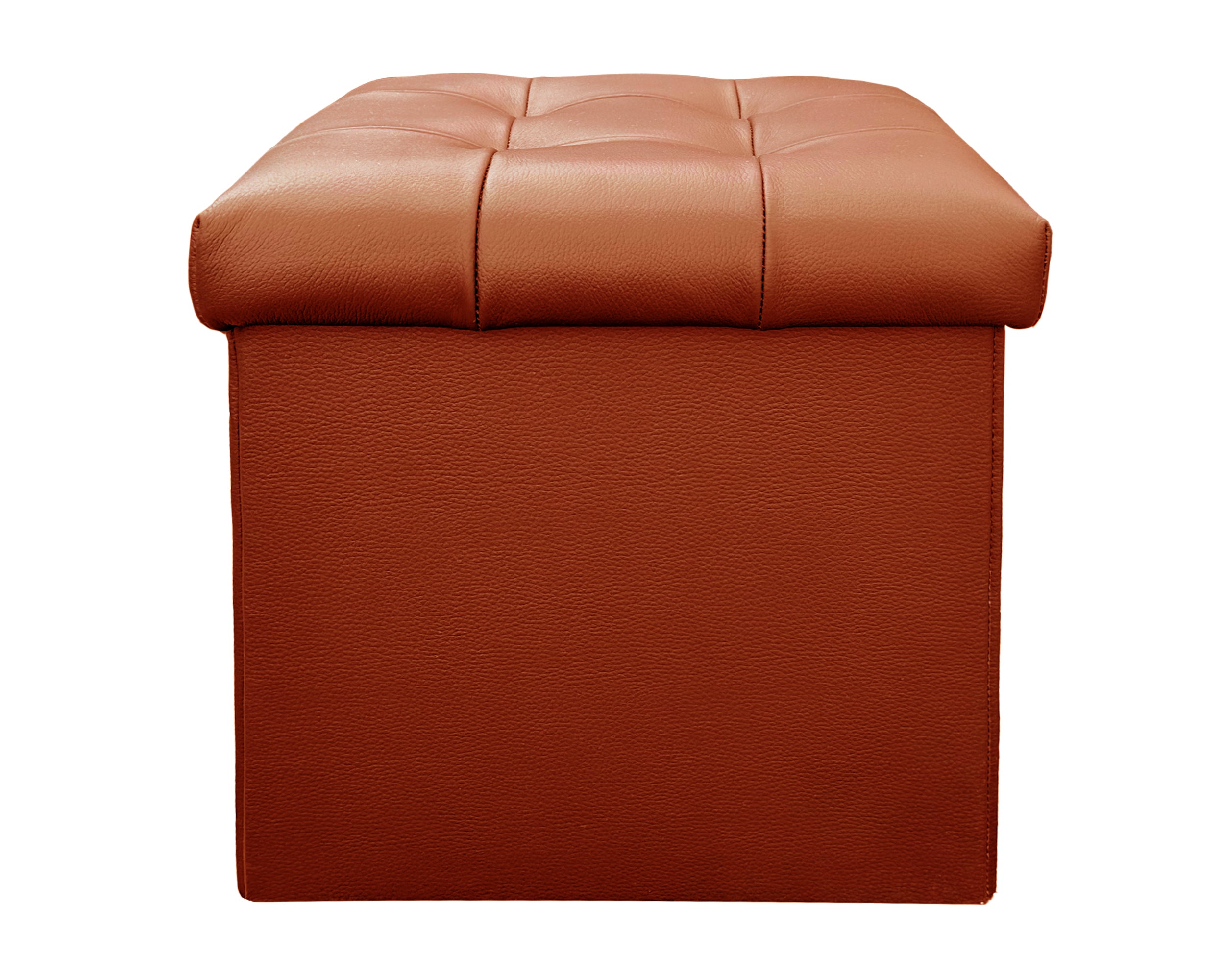 Taburete Plegable, ottoman, banco de piel genuina con almacenamiento 40 x 40cm