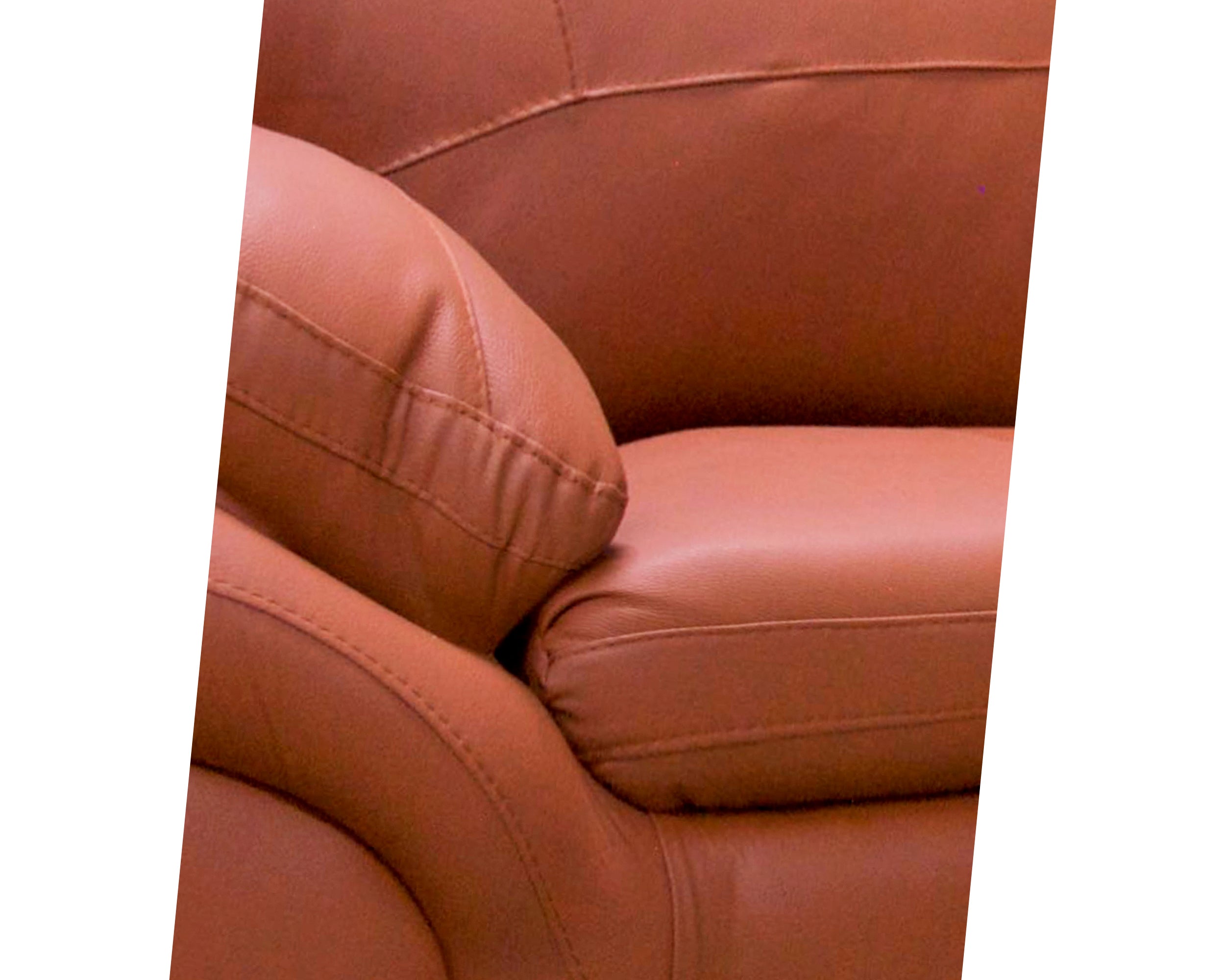 Sala de Piel Genuina Sofá y Love Seat, Mod. Genova, dos piezas, 5 plazas