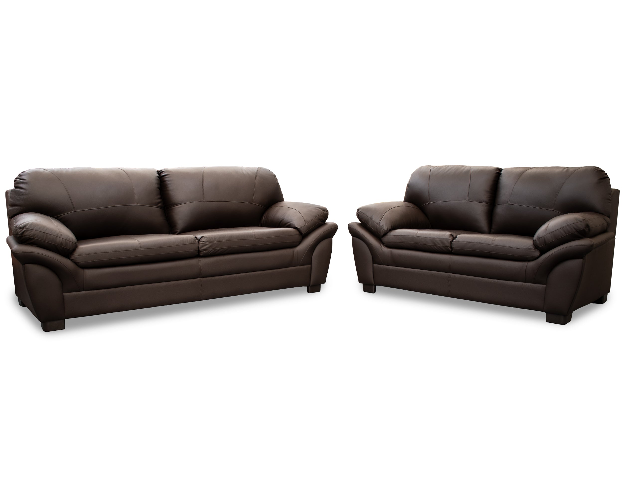 Sala de Piel Genuina Sofá y Love Seat, Mod. Genova, dos piezas, 5 plazas
