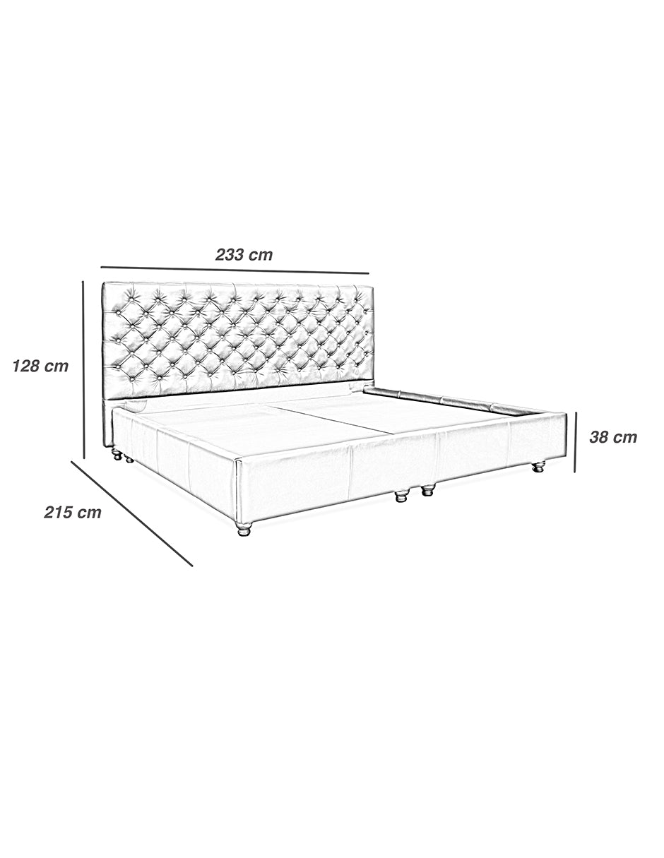 Cama KS de de Piel Genuina 100%, Mod. Chesterfield