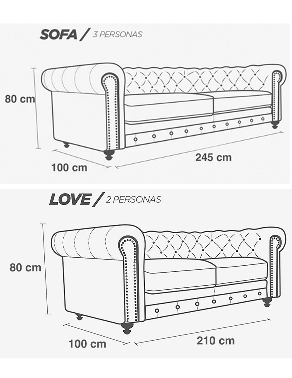 Sala de de Piel Genuina 100%, Mod. Chesterfield Deslavado 5 plazas