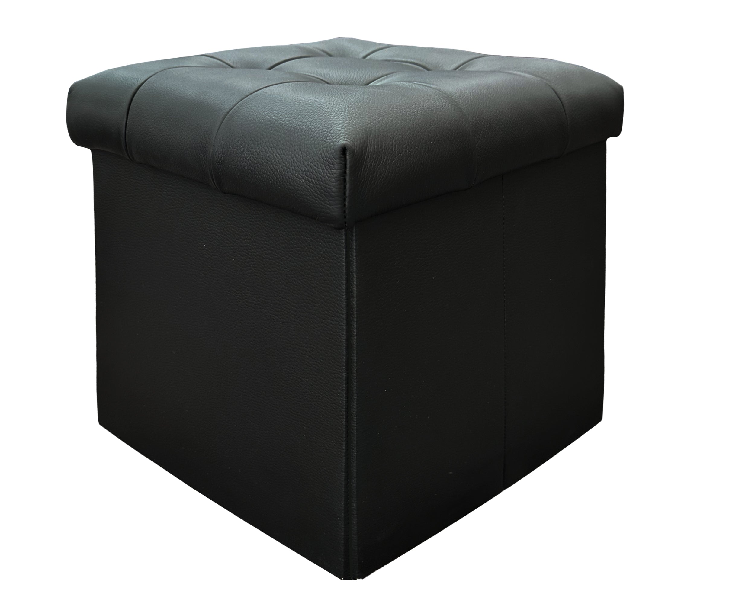 Taburete Plegable, ottoman, banco de piel genuina con almacenamiento 40 x 40cm