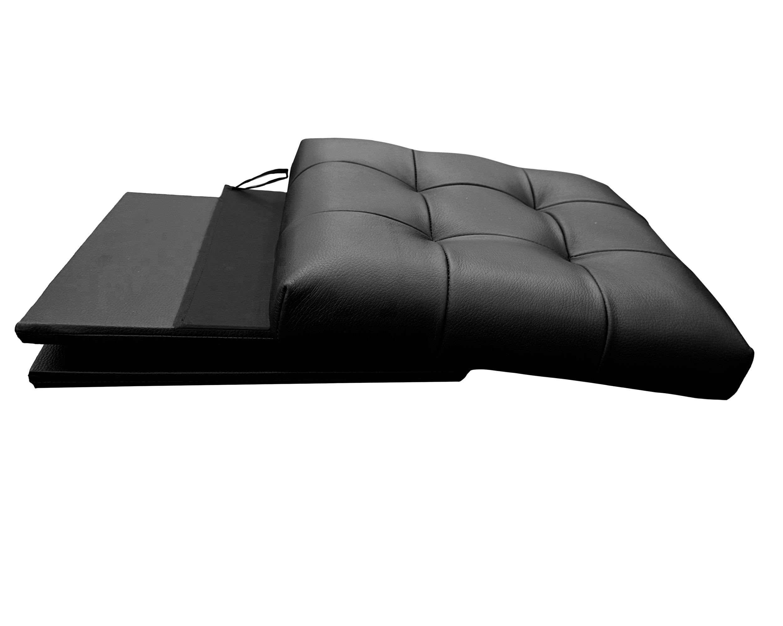 Taburete Plegable, ottoman, banco de piel genuina con almacenamiento 40 x 40cm