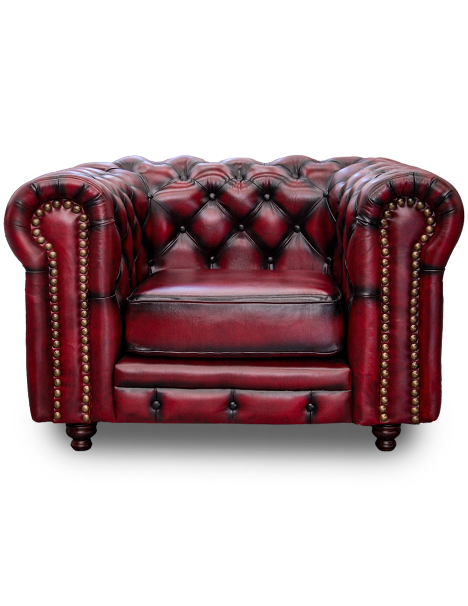 Sillón Individual de Piel Genuina 100%, Mod. Chesterfield, 1 Plazas.