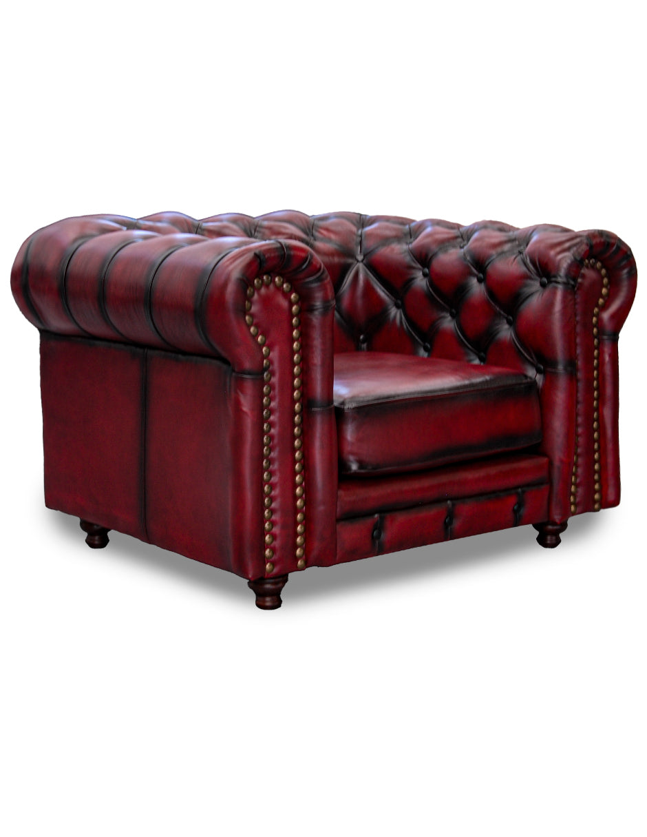 Sillón Individual de Piel Genuina 100%, Mod. Chesterfield, 1 Plazas.