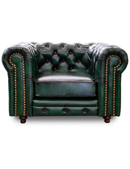 Sillón Individual de Piel Genuina 100%, Mod. Chesterfield, 1 Plazas.