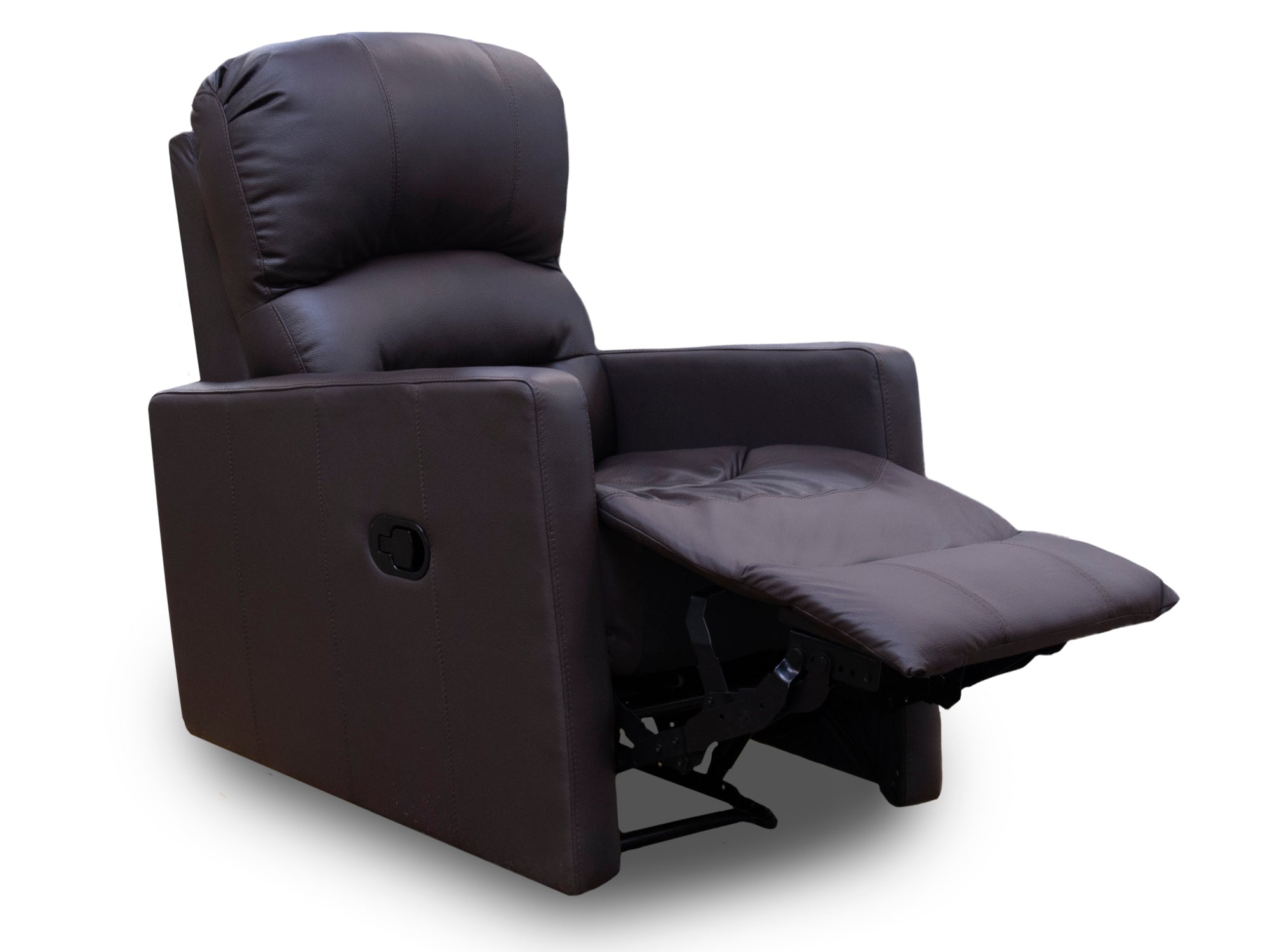 Sillón Individual Reclinable de Piel Genuina Mod. Charly 3 posiciones, acción mecánica.