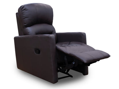Sillón Individual Reclinable de Piel Genuina Mod. Charly 3 posiciones, acción mecánica.