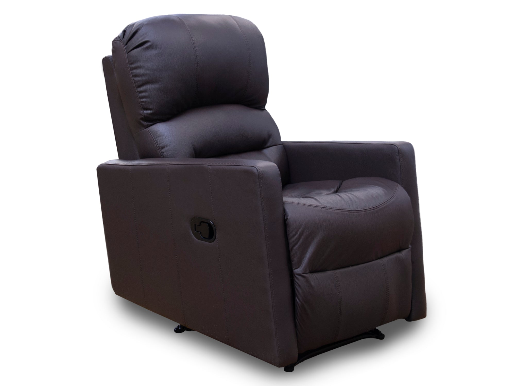 Sillón Individual Reclinable de Piel Genuina Mod. Charly 3 posiciones, acción mecánica.