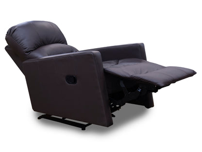 Sillón Individual Reclinable de Piel Genuina Mod. Charly 3 posiciones, acción mecánica.