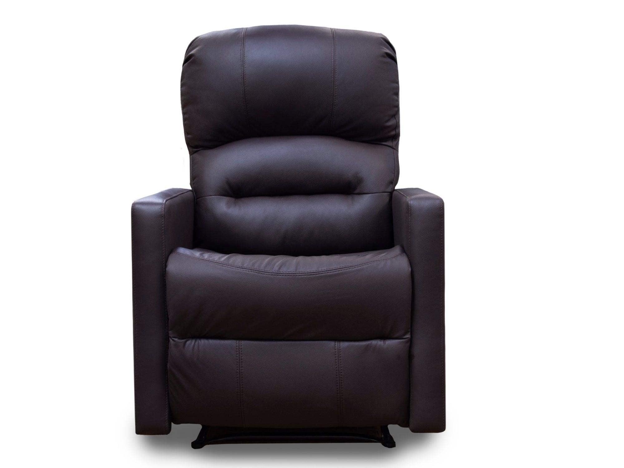 Sillón Individual Reclinable de Piel Genuina Mod. Charly 3 posiciones, acción mecánica.