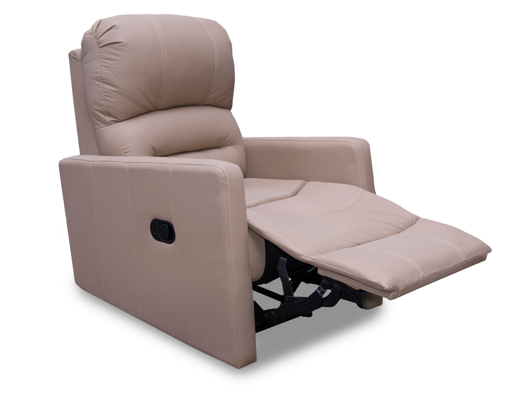 Sillón Individual Reclinable de Piel Genuina Mod. Charly 3 posiciones, acción mecánica.