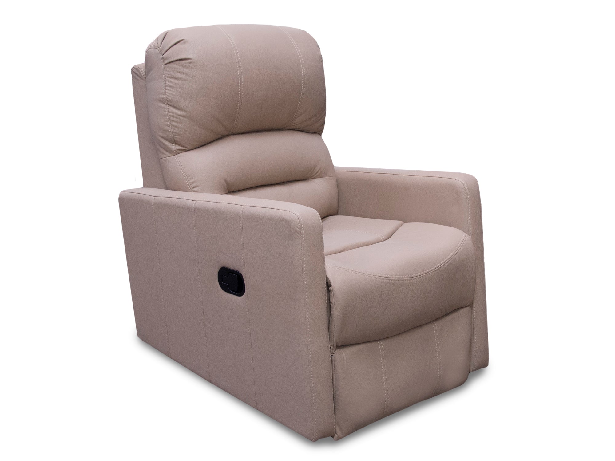 Sillón Individual Reclinable de Piel Genuina Mod. Charly 3 posiciones, acción mecánica.