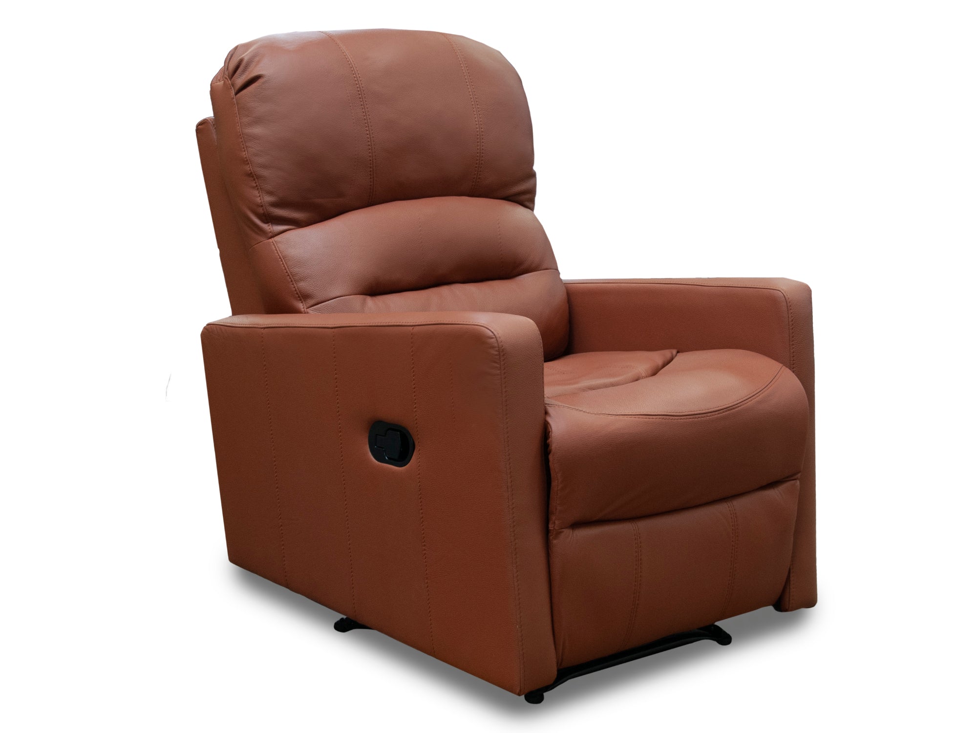 Sillón Individual Reclinable de Piel Genuina Mod. Charly 3 posiciones, acción mecánica.
