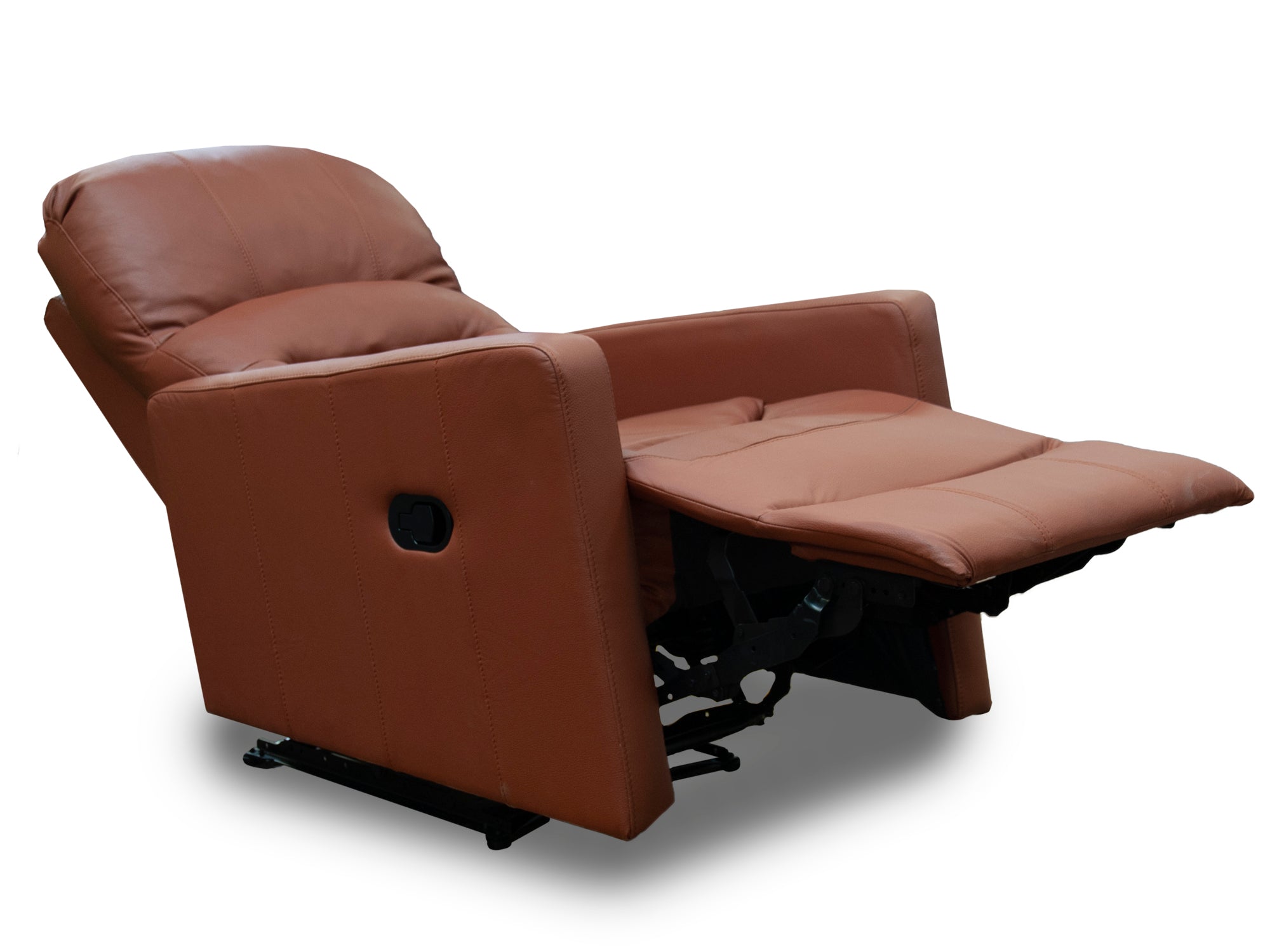Sillón Individual Reclinable de Piel Genuina Mod. Charly 3 posiciones, acción mecánica.