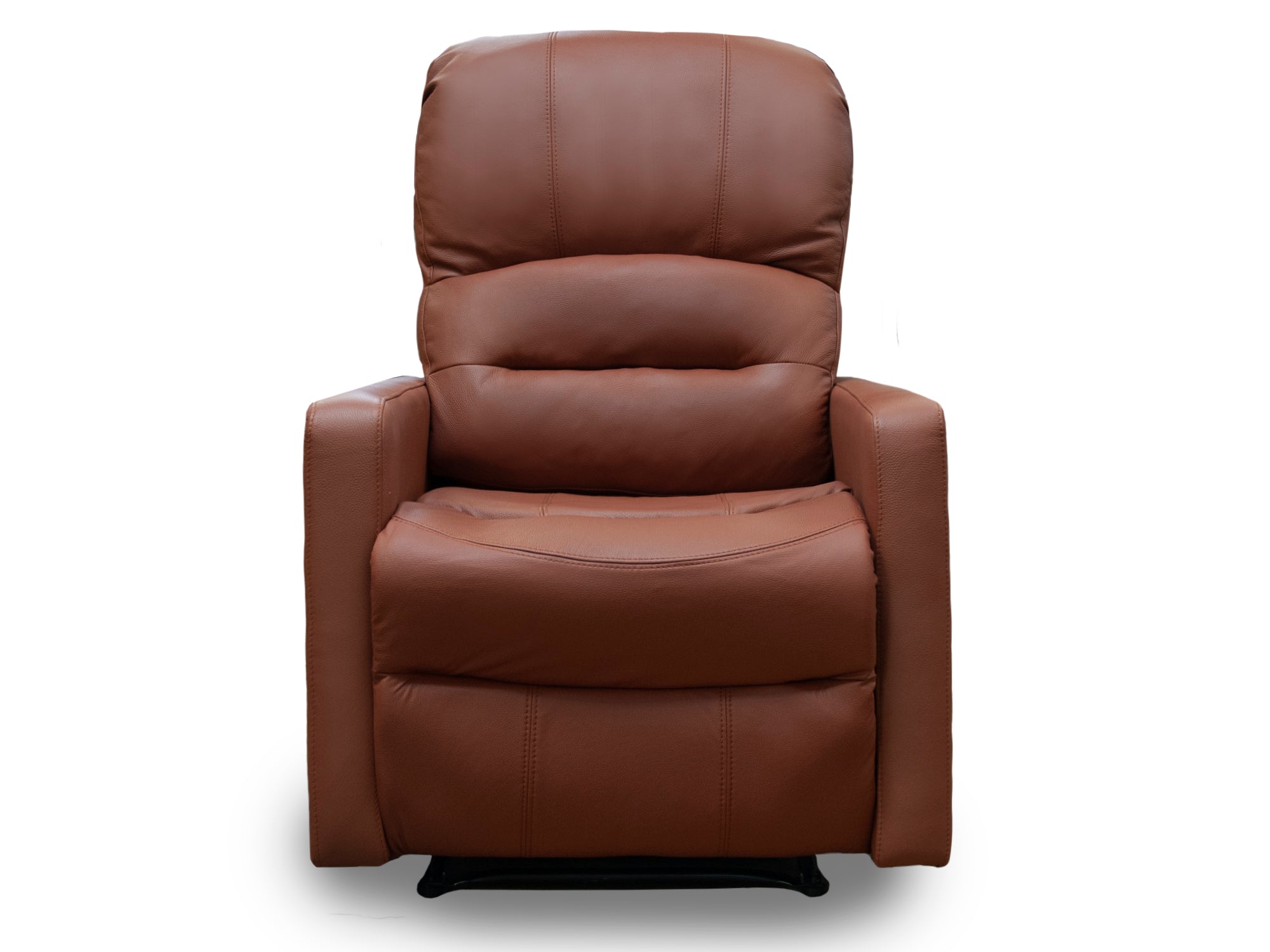 Sillón Individual Reclinable de Piel Genuina Mod. Charly 3 posiciones, acción mecánica.