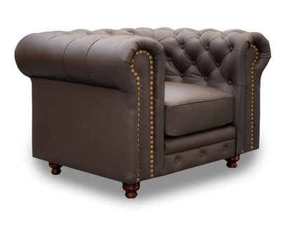 Sillón Individual de Piel Genuina Mod. Chesterfield 1 Plaza
