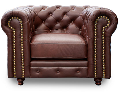 Sillón Individual de Piel Genuina Mod. Chesterfield 1 Plaza